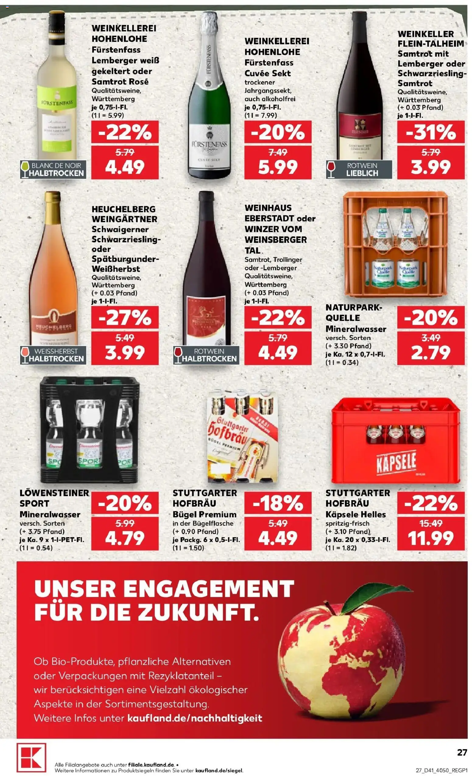 Prospekt Kaufland ab 05.10.2026 » Angebote Online zum Blättern | Seite: 37 | Produkte: Rotwein, Sekt, Mineralwasser