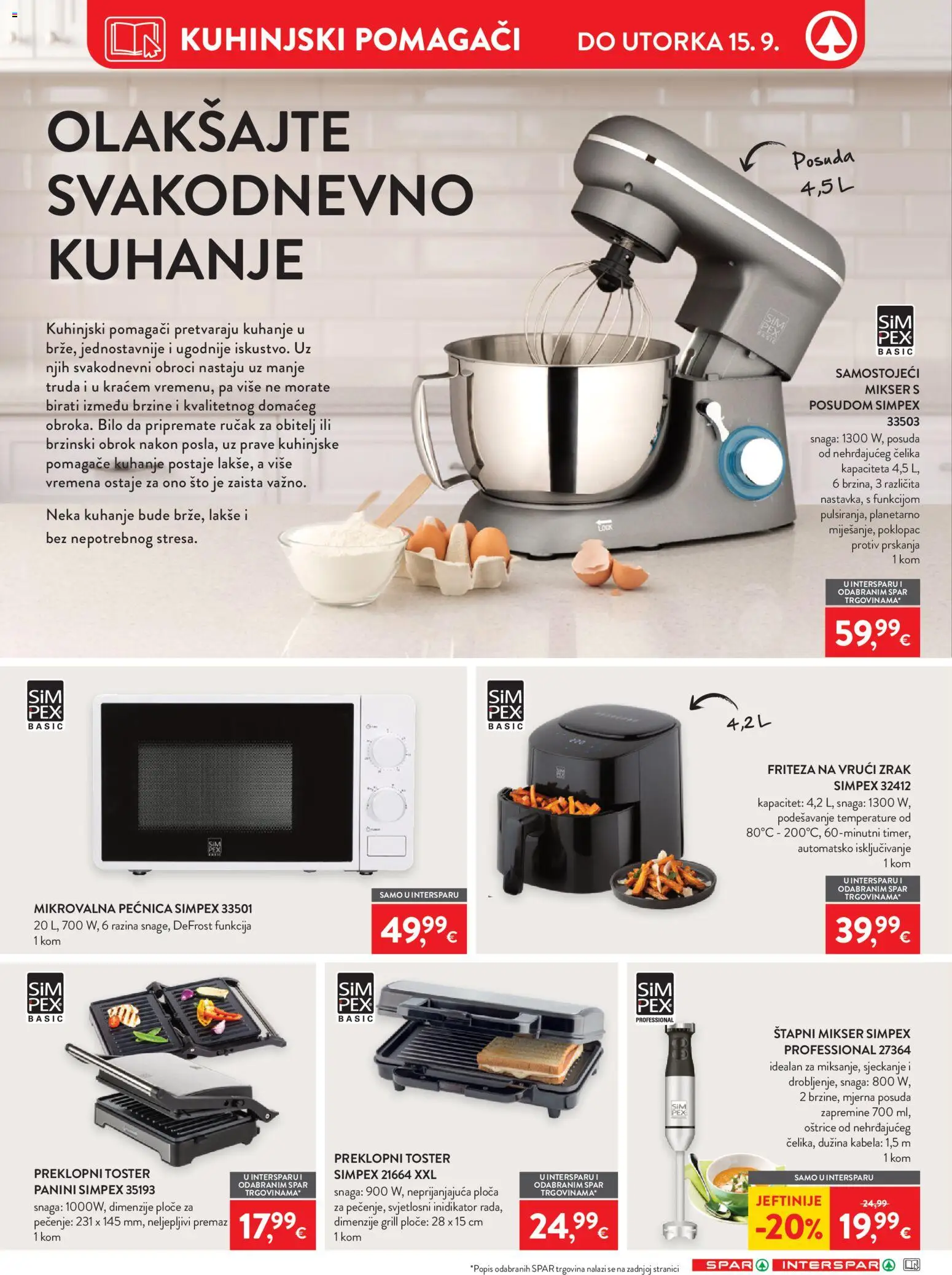 Interspar katalog | vrijedi od 02.09.2026 | Stranica: 29 | Proizvodi: Mikser, Friteza, Grill, Mikrovalna pećnica