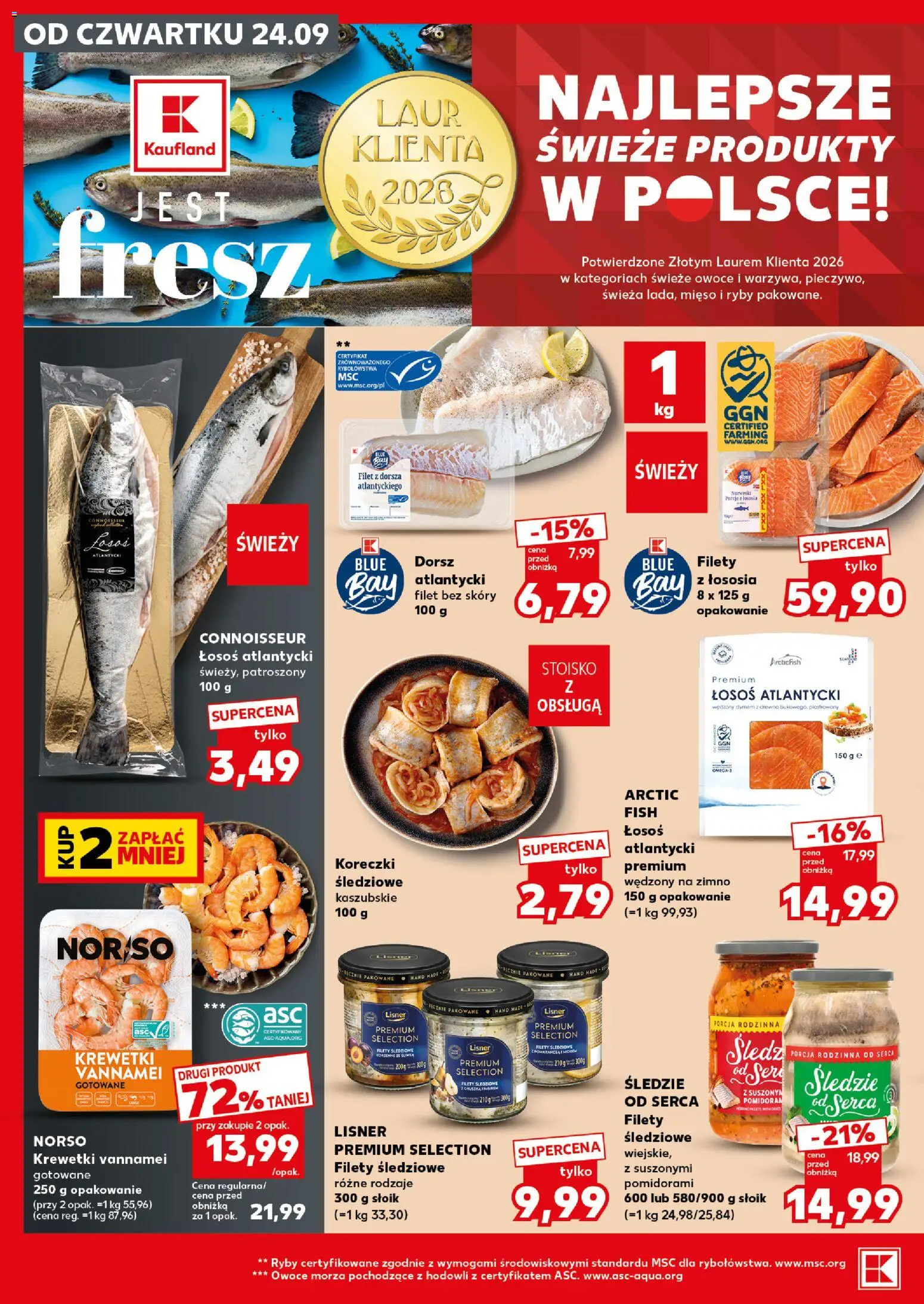 Kaufland Polsko leták - Mocny start od 28.09.2026 | Strana: 20 | Produkty: Ryby, Losos, Filet