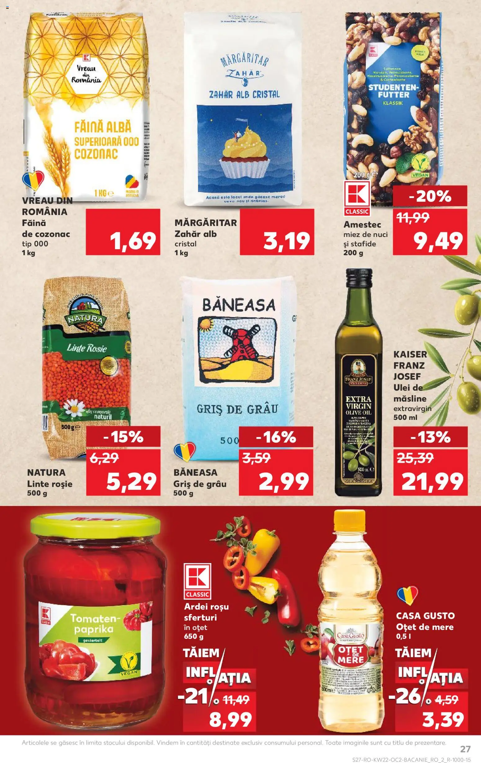 Noul catalog Kaufland – valabil de la 27.05.2026 | Pagină: 27 | Produse: Ardei, Ulei, Nuci, Stafide