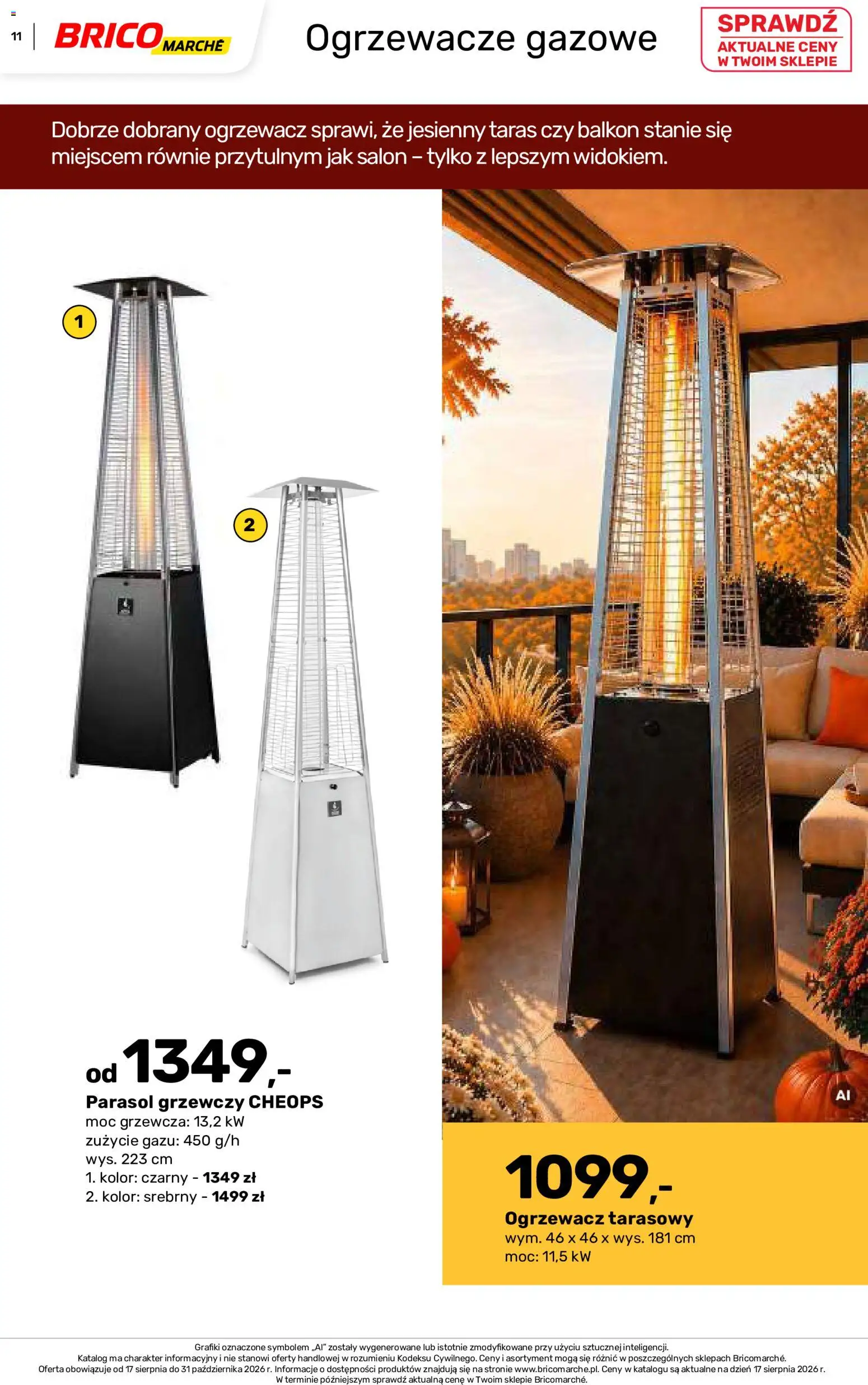 Brico Marché gazetka - Jesienne Inspiracje od 17.08.2026 | Strona: 11 | Produkty: Parasol