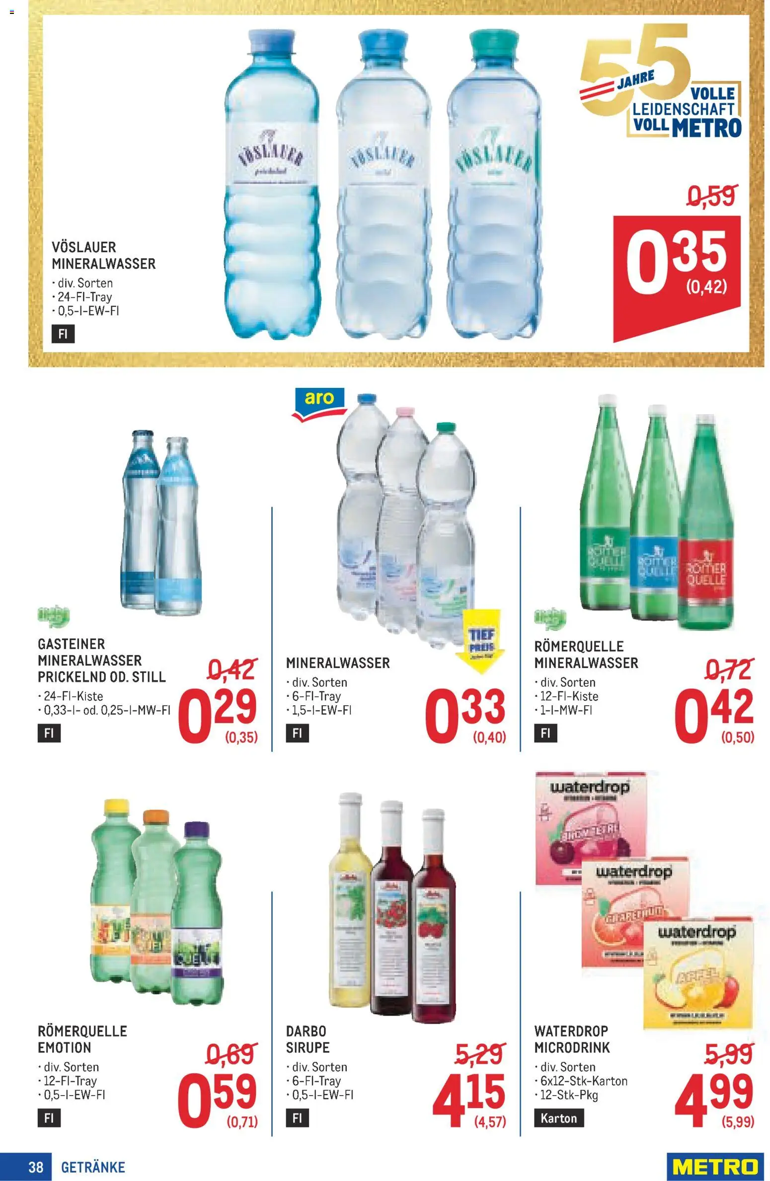 Metro angebote Profi gültig ab 01.10.2026 | Seite: 38 | Produkte: Getränke, Mineralwasser