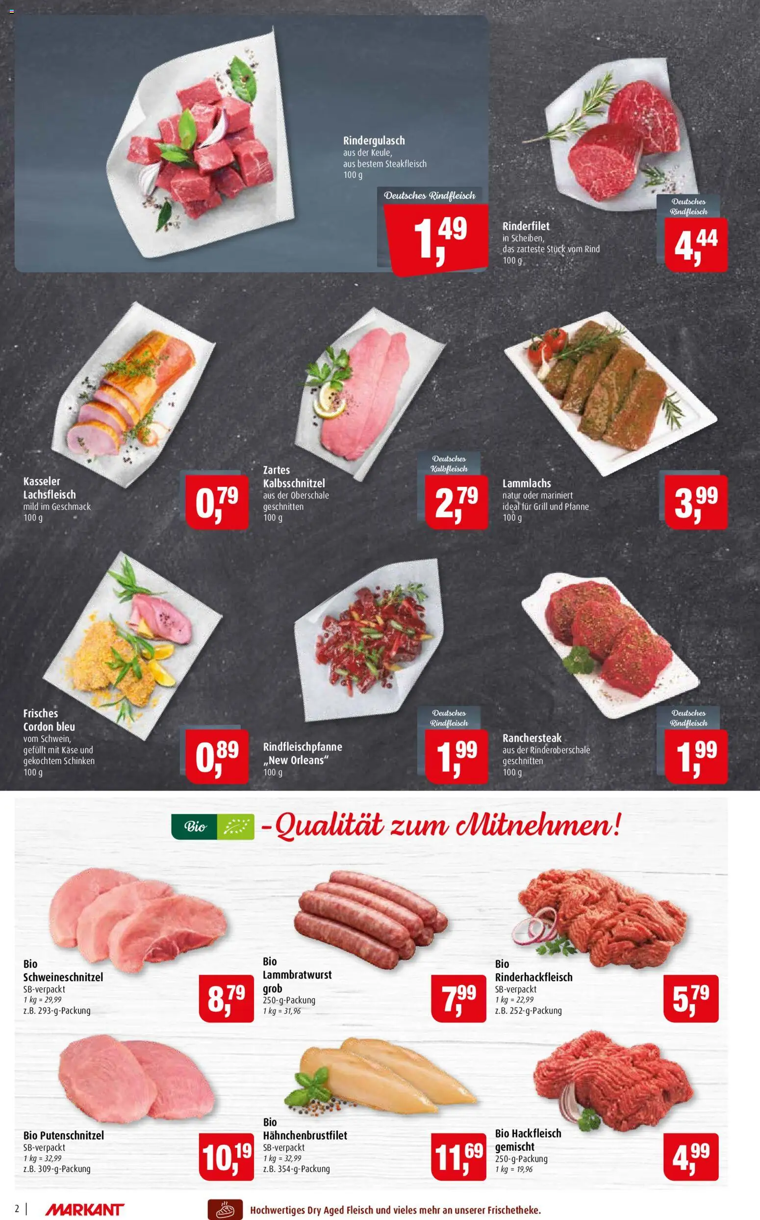 Markant Prospekt – gültig ab 28.09.2026 | Seite: 2 | Produkte: Putenschnitzel, Schinken, Rindfleisch, Hackfleisch