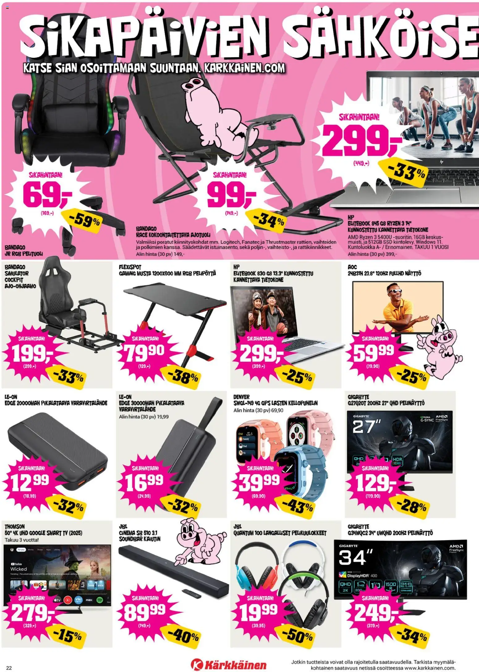 Kärkkäinen tarjoukset – voimassa 30/09/2026 alkaen | Sivu: 22 | Tuotteet: Kaiutin, Varavirtalähde, Soundbar, Näyttö