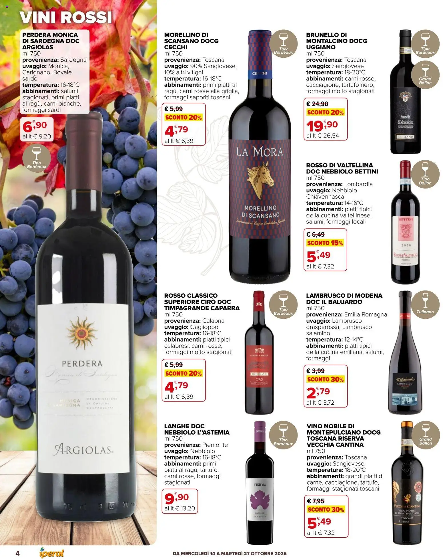 Volantino Iperal del 14/10/2026 | Pagina: 4 | Prodotti: Tartufo, Piatti, Vino, Lambrusco