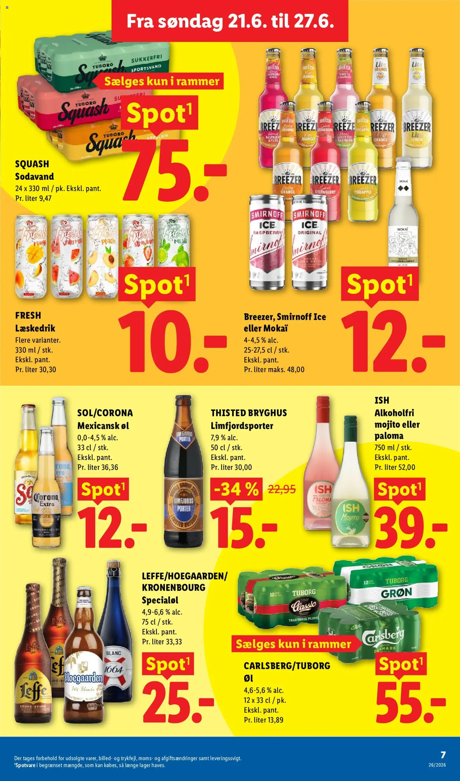 Lidl tilbudsavis – gyldig fra 21/06/2026 | Side: 23 | Produkter: Rammer, Øl, Squash, Sodavand