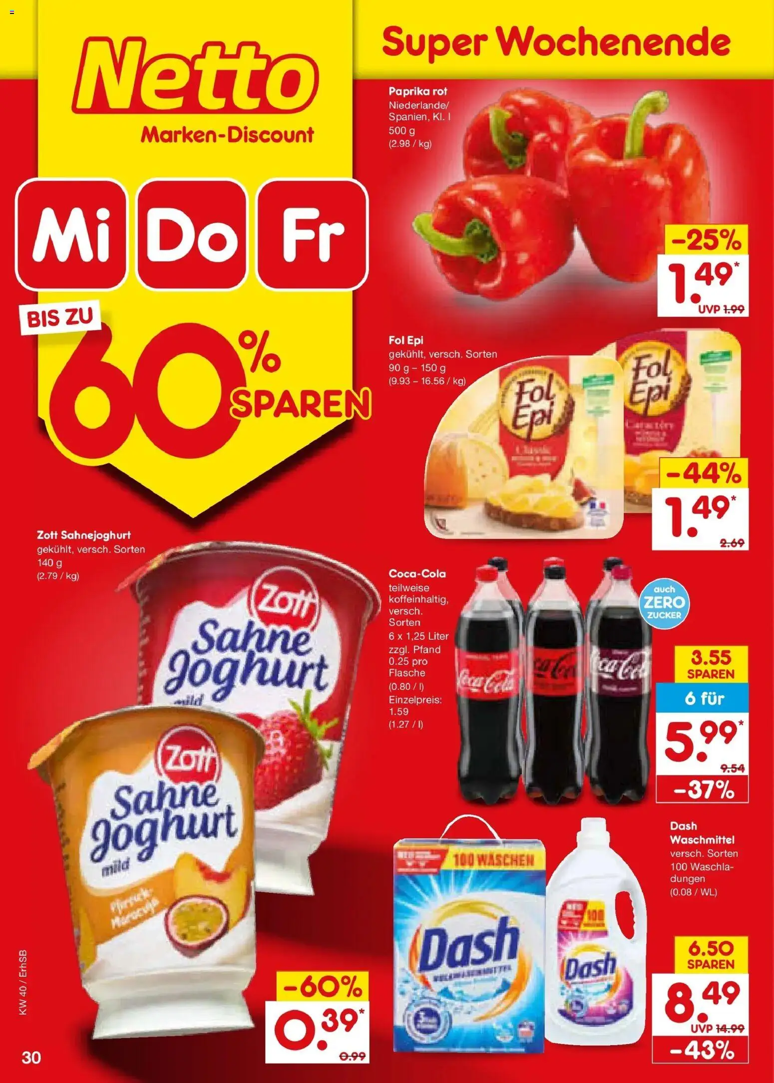 Netto Marken-Discount Prospekt Metten – gültig ab 28.09.2026 | Seite: 48 | Produkte: Paprika rot, Paprika, Waschmittel, Zucker