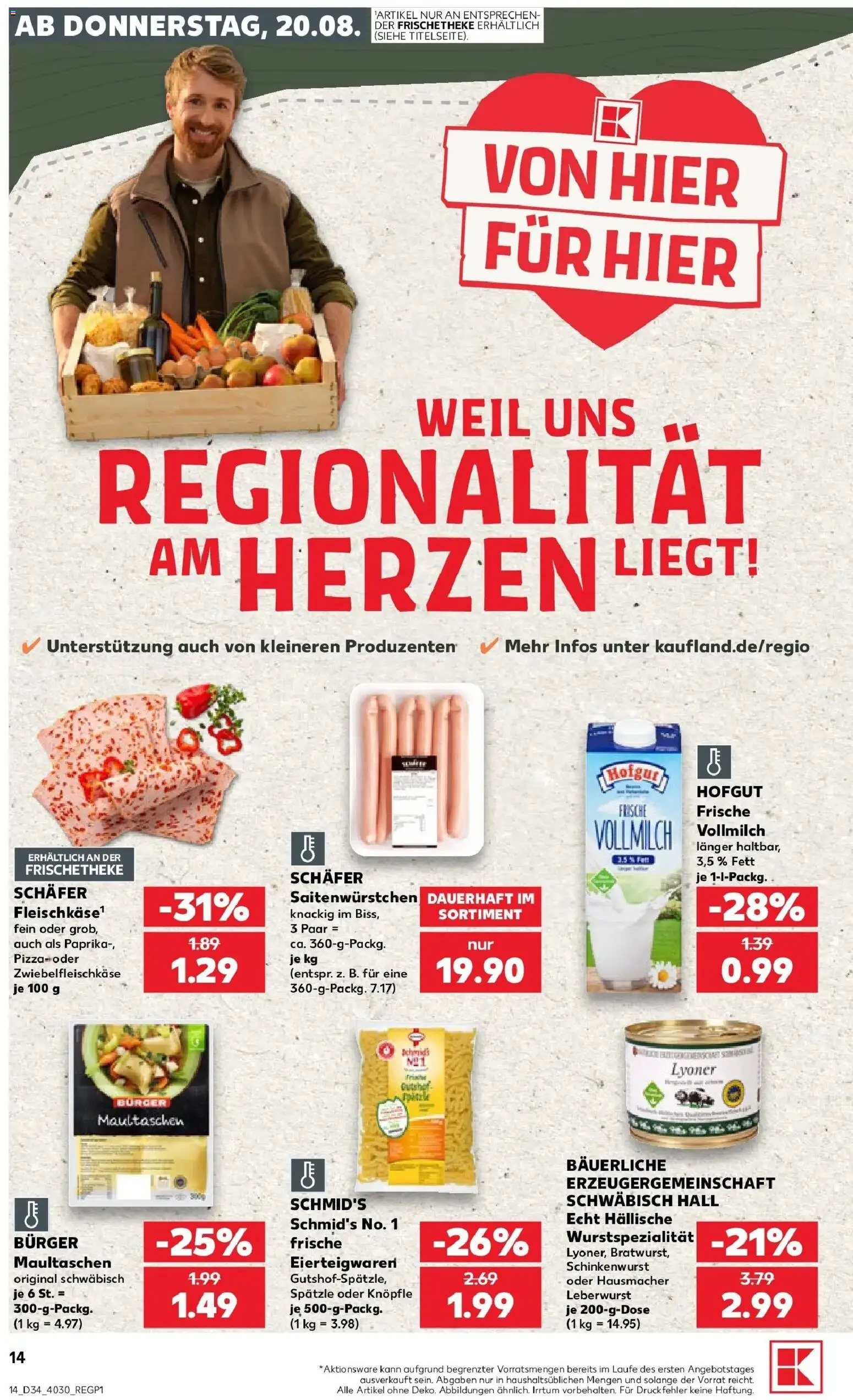 Prospekt Kaufland ab 17.08.2026 » Angebote Online zum Blättern | Seite: 25 | Produkte: Bratwurst, Burger, Paprika, Maultaschen