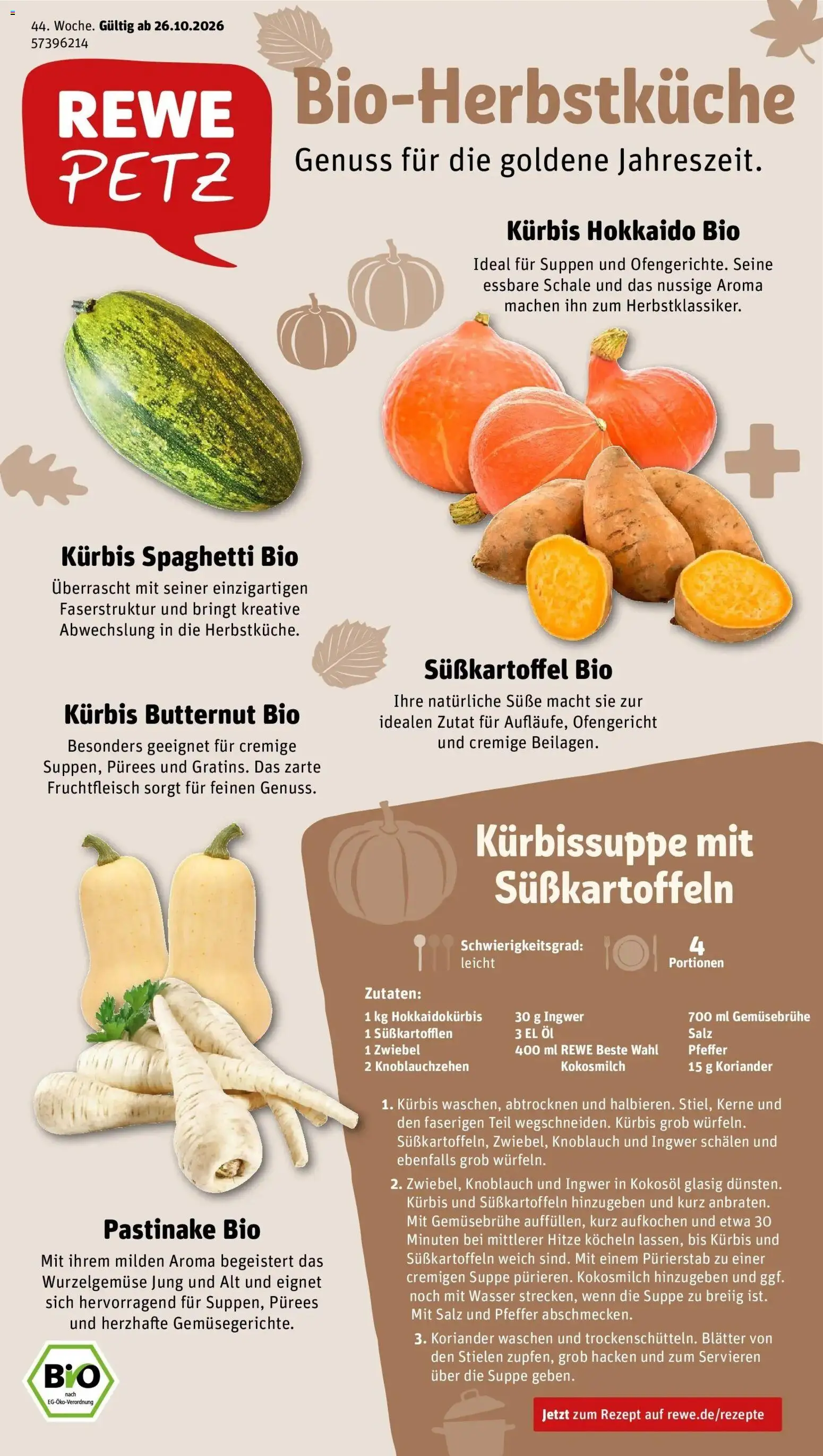 REWE Prospekt ab 26.10.2026 zum Blättern » Angebote | Seite: 1 | Produkte: Öl, Wasser, Salz, Knoblauch