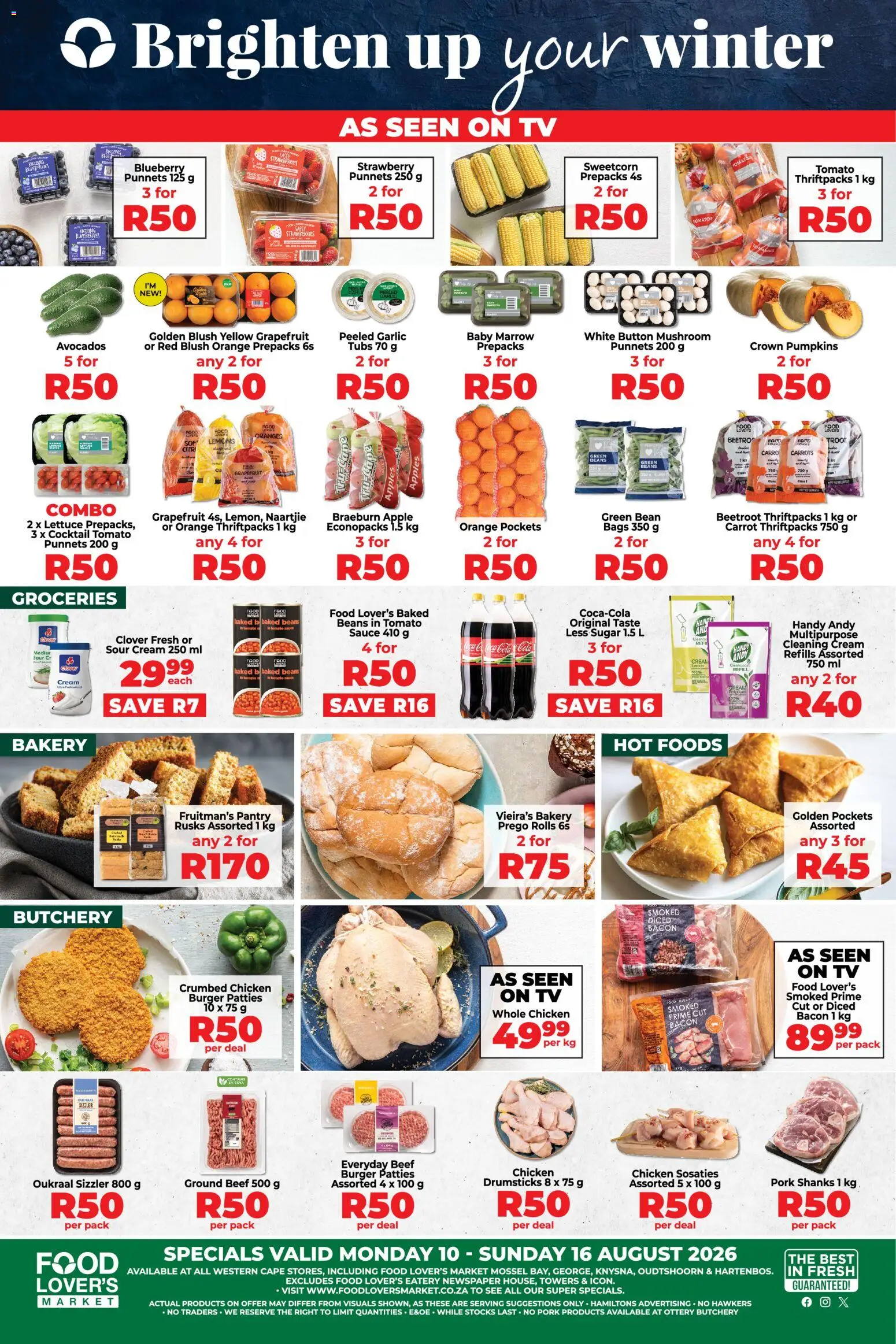 New Food Lover's Market catalogue – valid from 10/08/2026 | Page: 1 | Products: Baked beans, Rusks, Carrots, Grapefruit