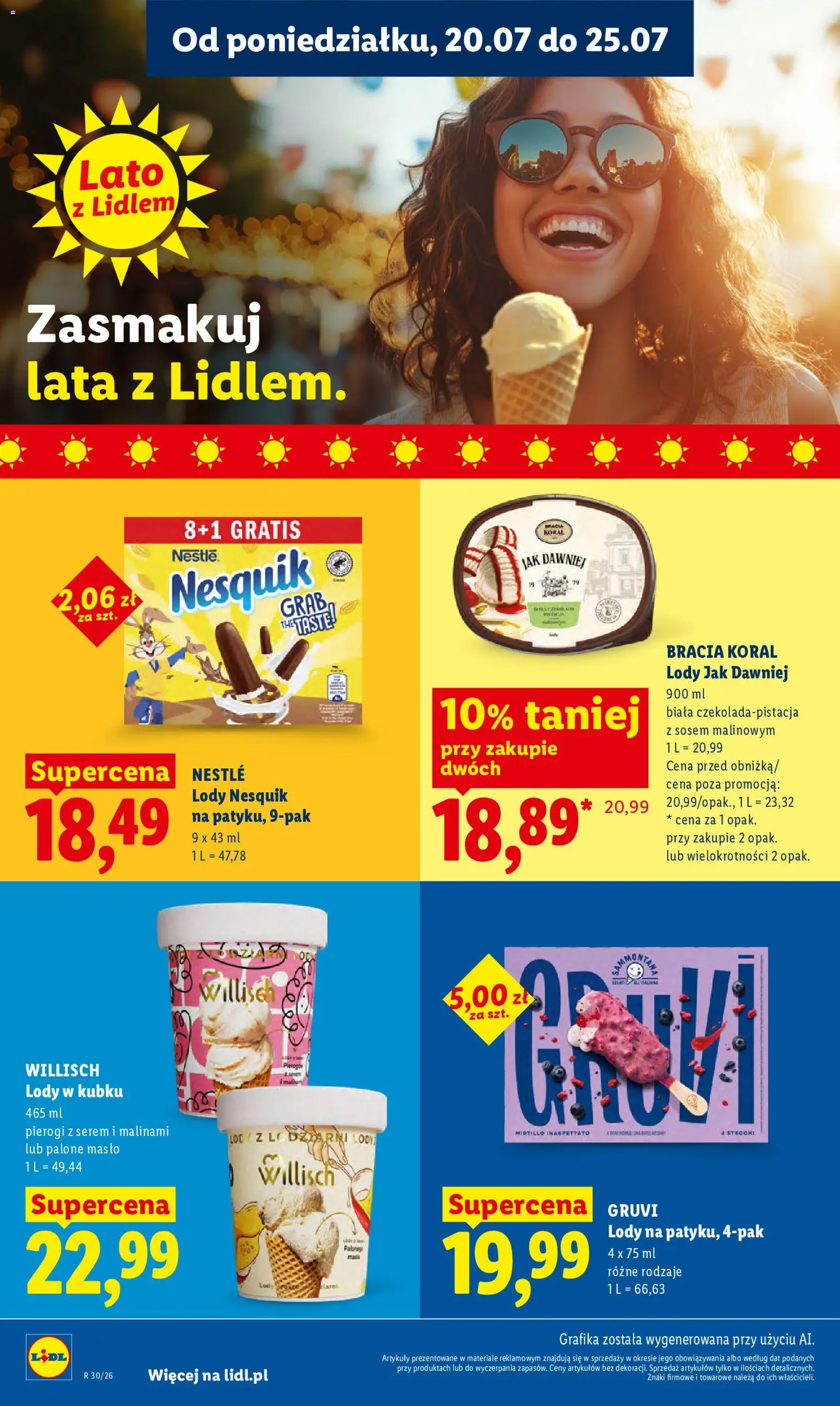 Lidl gazetka od 20.07.2026 | Strona: 72 | Produkty: Serem, Lód, Pierogi z serem, Masło