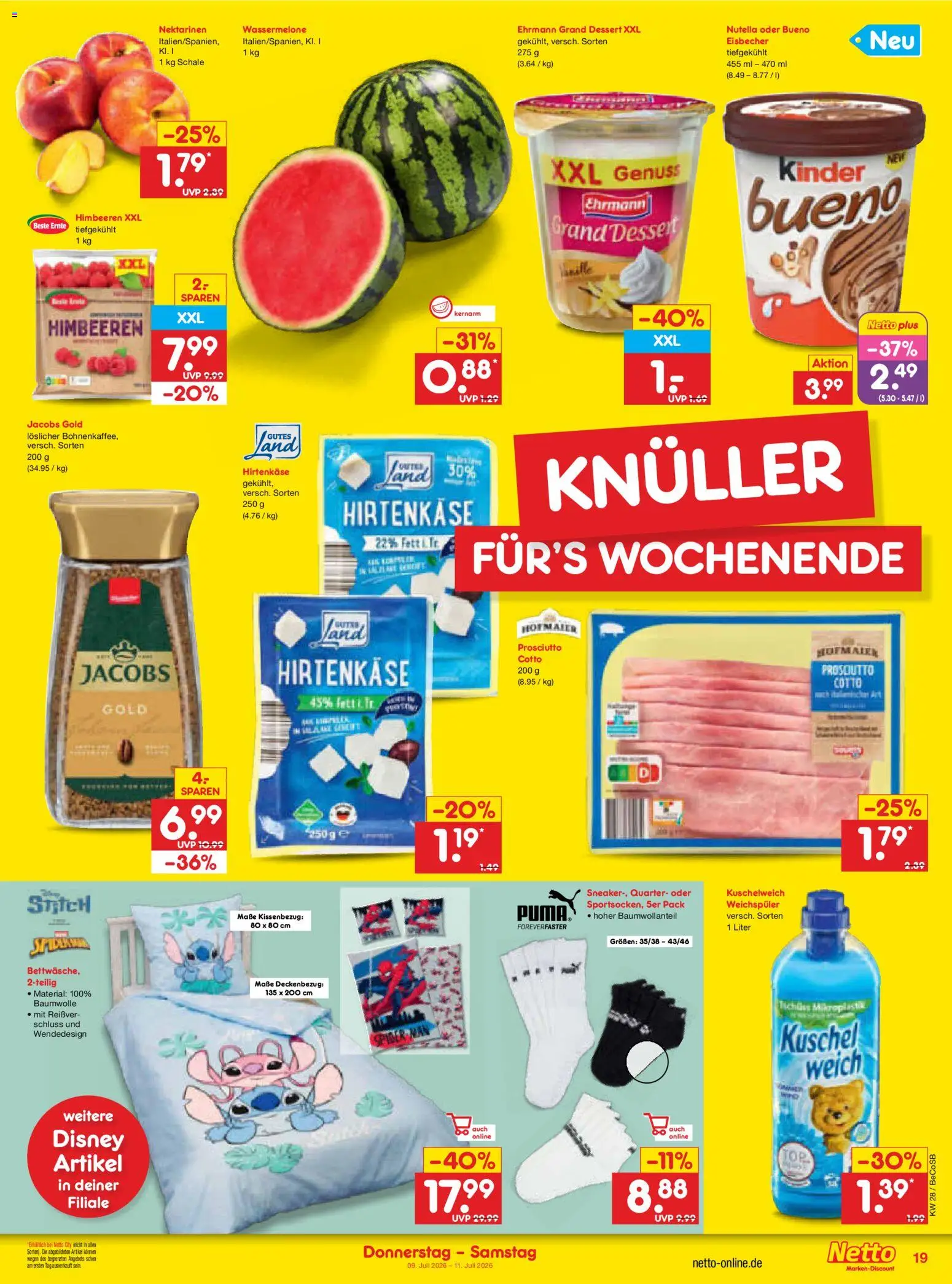 Netto Marken-Discount Prospekt – gültig ab 06.07.2026 | Seite: 35 | Produkte: Nektarinen, Ehrmann grand dessert, Kuschelweich, Nutella