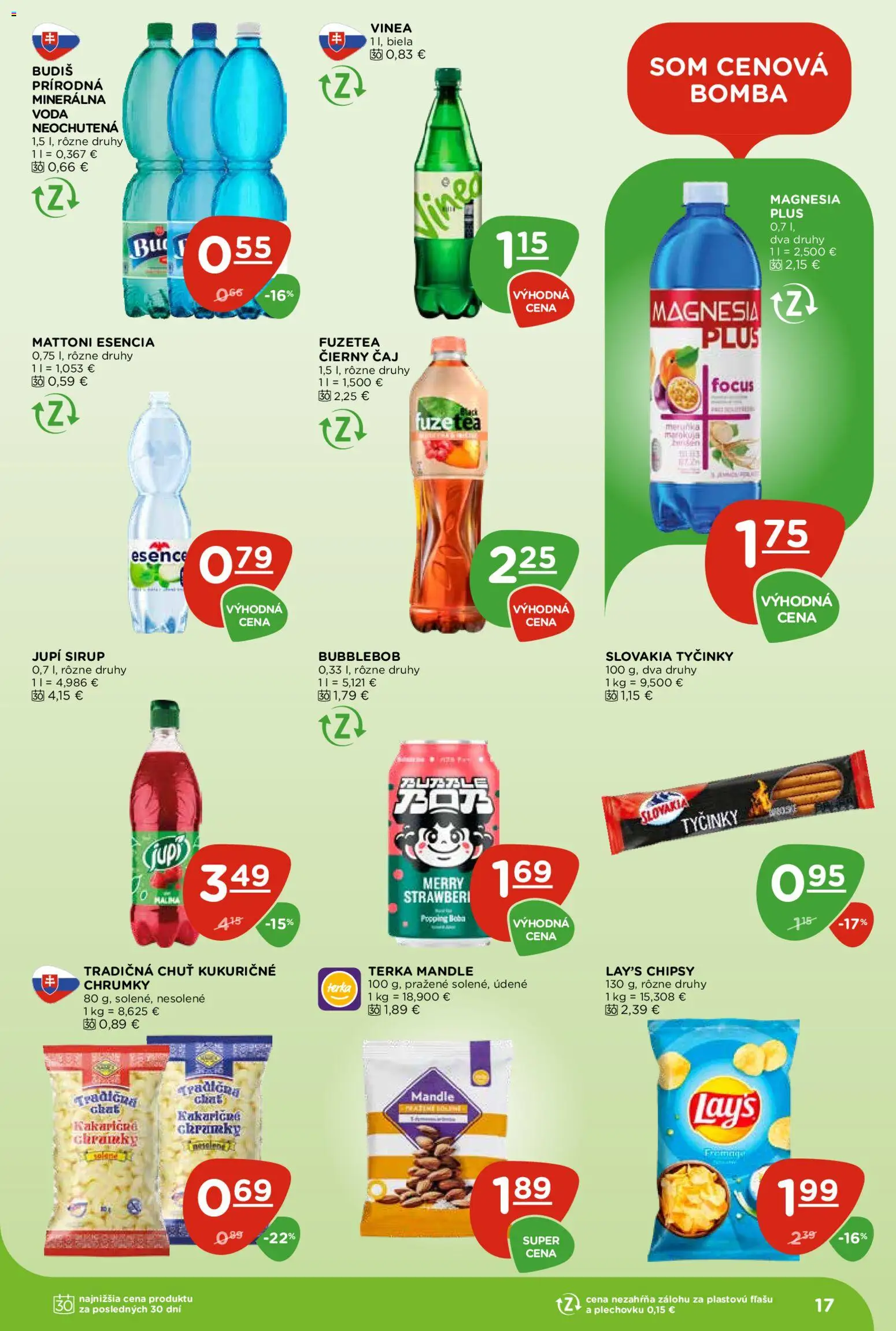 Nové Terno akcie – leták je platný od 28.05.2026 | Strana: 17 | Produkty: Magnesia, Chipsy, Voda, Vinea