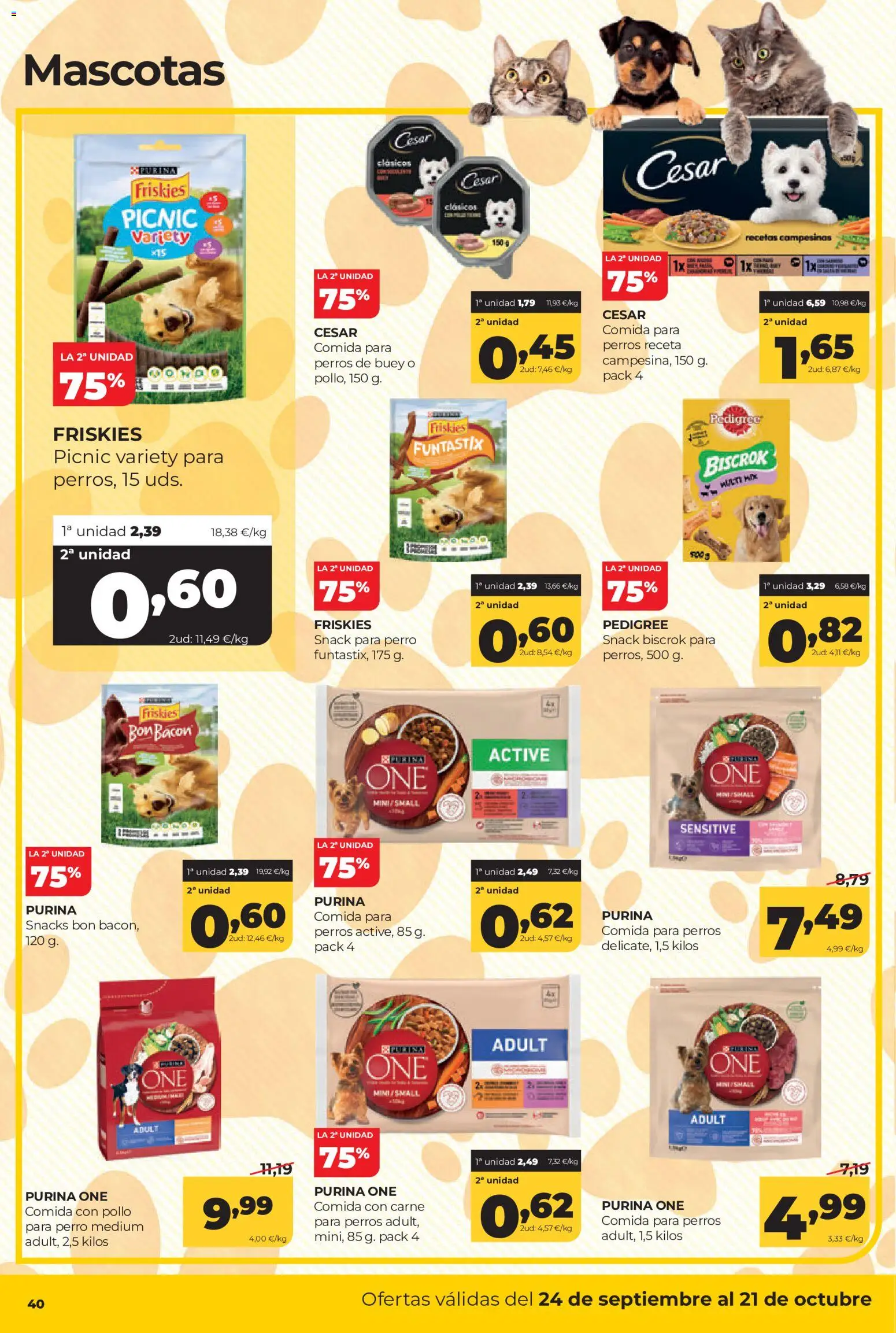 Alimerka folleto Asturias │ válido desde el 24/09/2026 | Página: 40 | Productos: Snacks, Comida para perros, Carne, Pollo