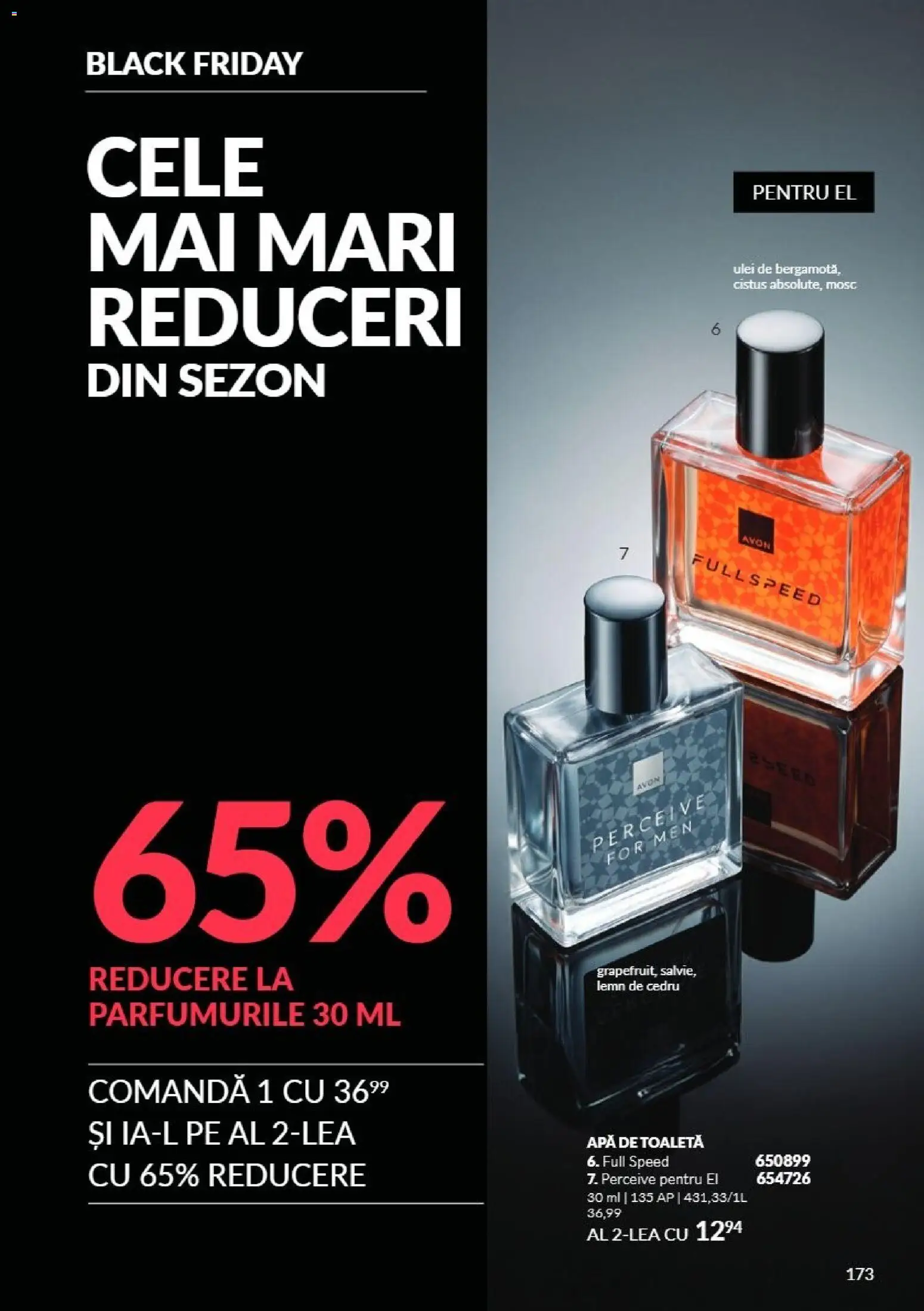 Noul catalog Avon – valabil de la 01.11.2026 | Pagină: 173 | Produse: Toaletă, Ulei, Apă, Black