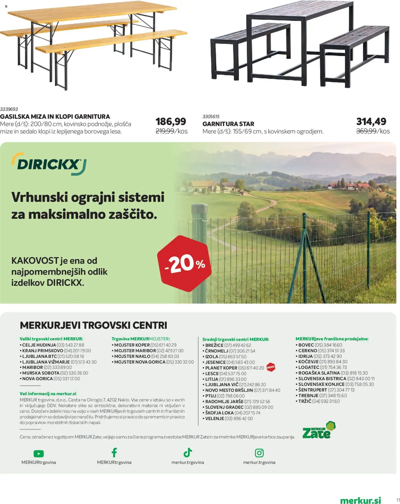 Novi Merkur katalog ponudbe – veljaven od 15.04.2026 | Stran: 11 | Izdelki: Miza