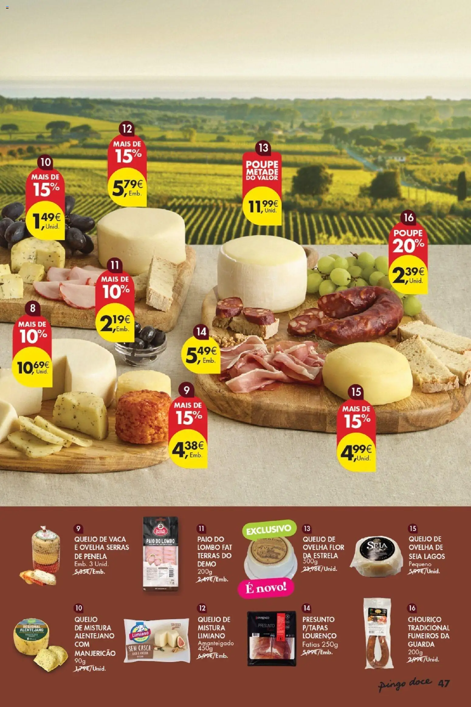 Pingo Doce - Vinhos e Sabores de Portugal Madeira │ válido de 15/09/2026 | Página: 47 | Produtos: Queijo de ovelha, Queijo, Presunto, Chouriço