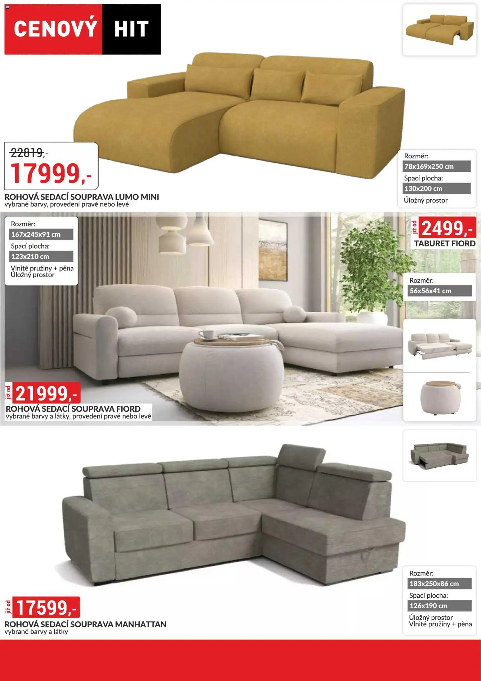 BAUMAX leták - Moderní bydlení od 01.09.2026 | Strana: 19 | Produkty: Sedací souprava, Taburet, Manhattan, Barvy