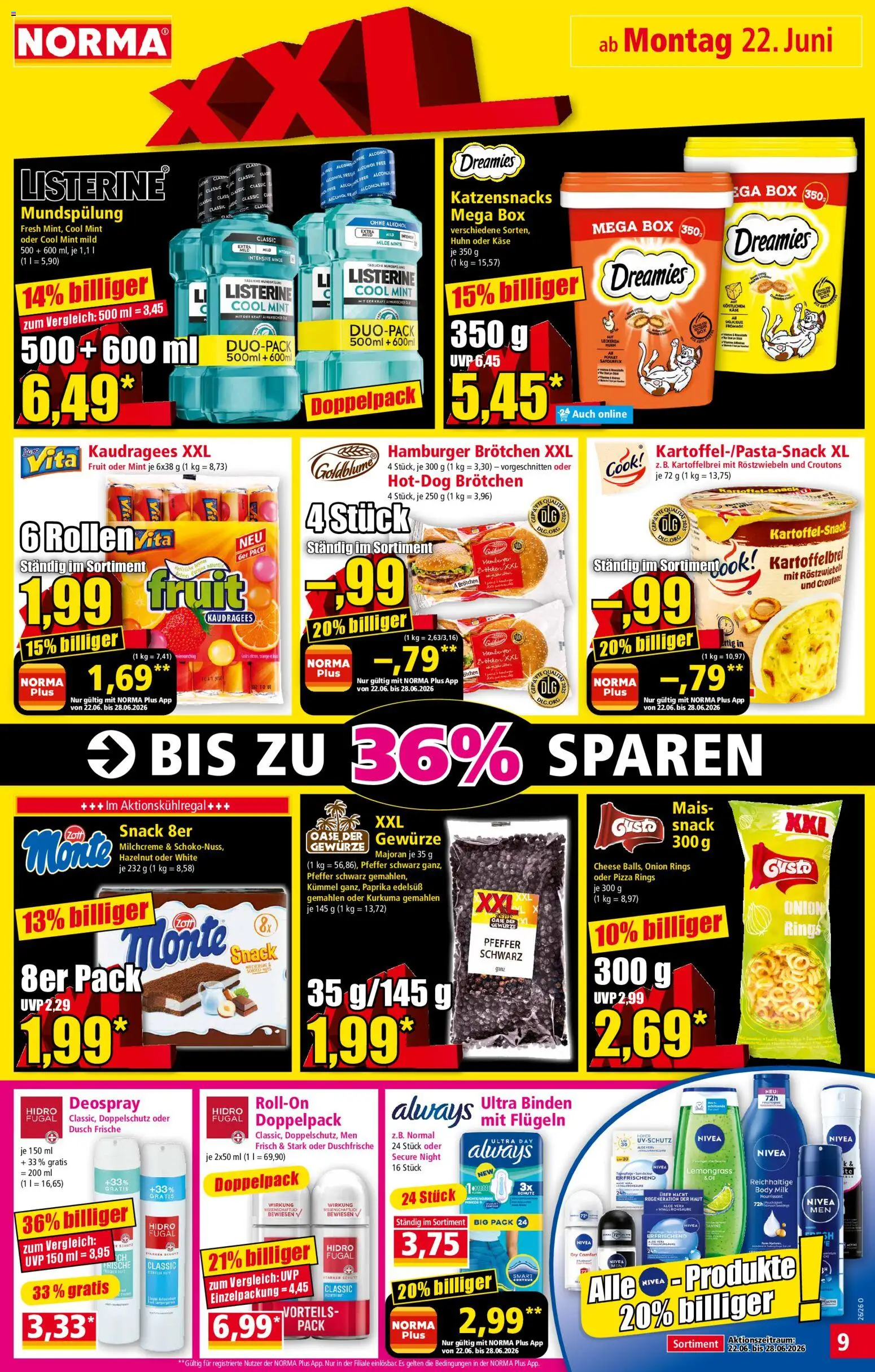 Norma Prospekt – gültig ab 22.06.2026 | Seite: 9 | Produkte: Paprika, Pfeffer, Body Milk, Pizza