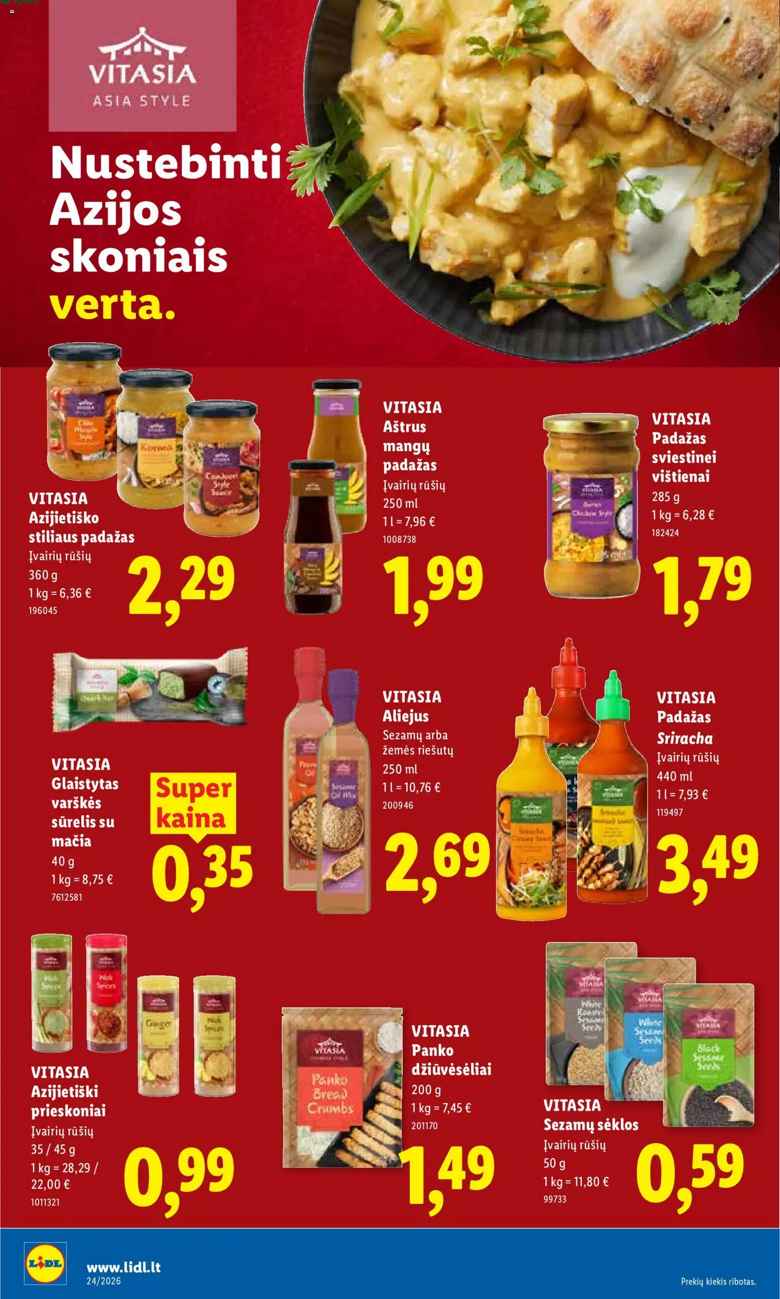 LIDL akcijos nuo 08.06.2026 | Puslapis: 24 | Prekių: Sūrelis, Sėklos, Aliejus, Prieskoniai