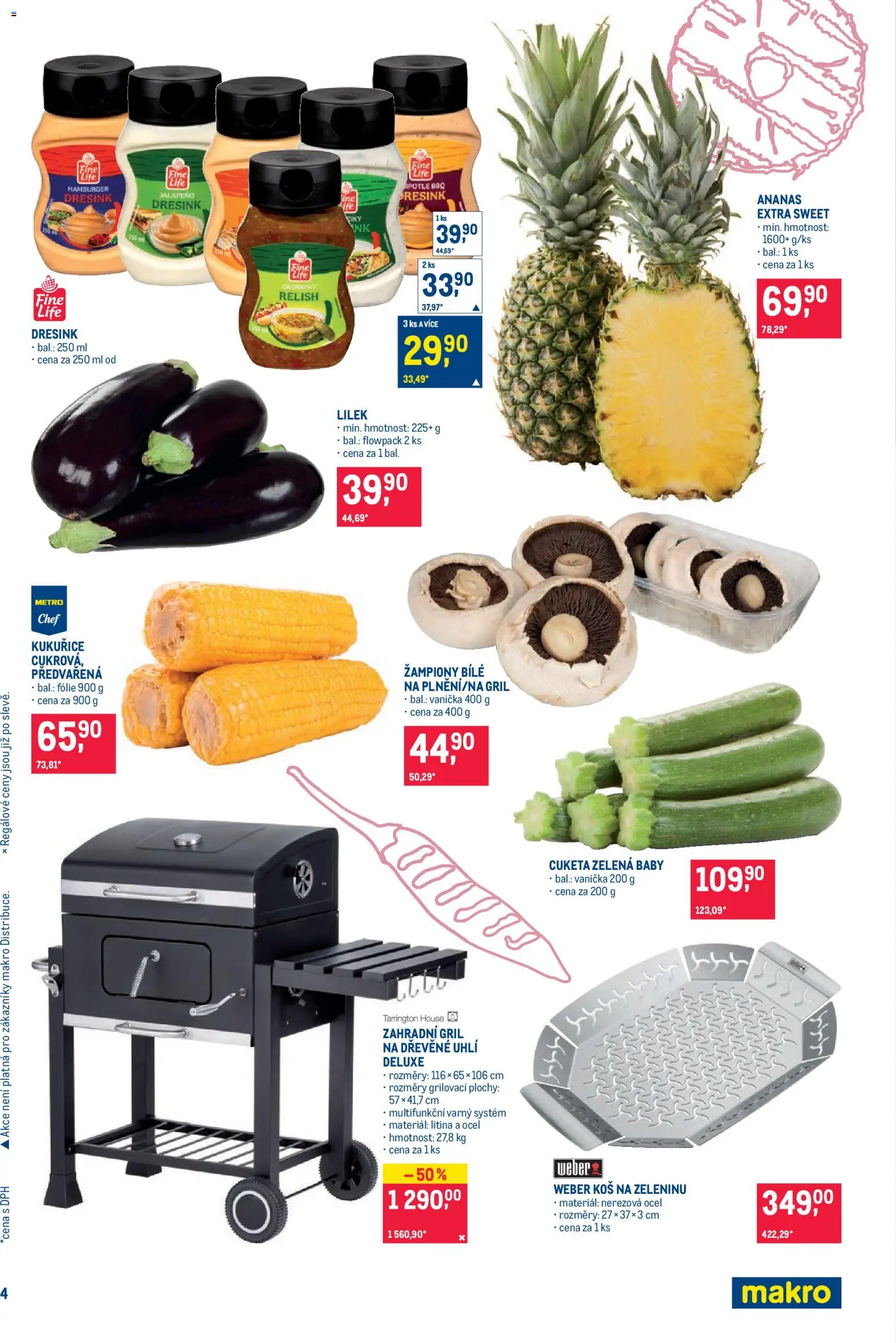 Makro leták - Pro milovníky jídla od 29.07.2026 | Strana: 4 | Produkty: Ananas, Lilek, Cuketa, Koš