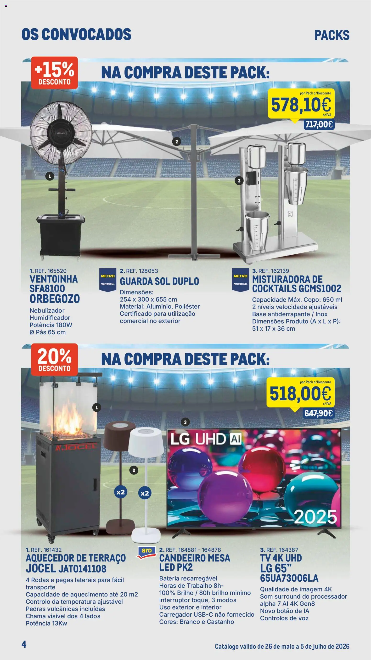 Makro Os Convocados │ válido de 26.05.2026 | Página: 4 | Produtos: Interruptor, Base, Guarda sol, Bateria