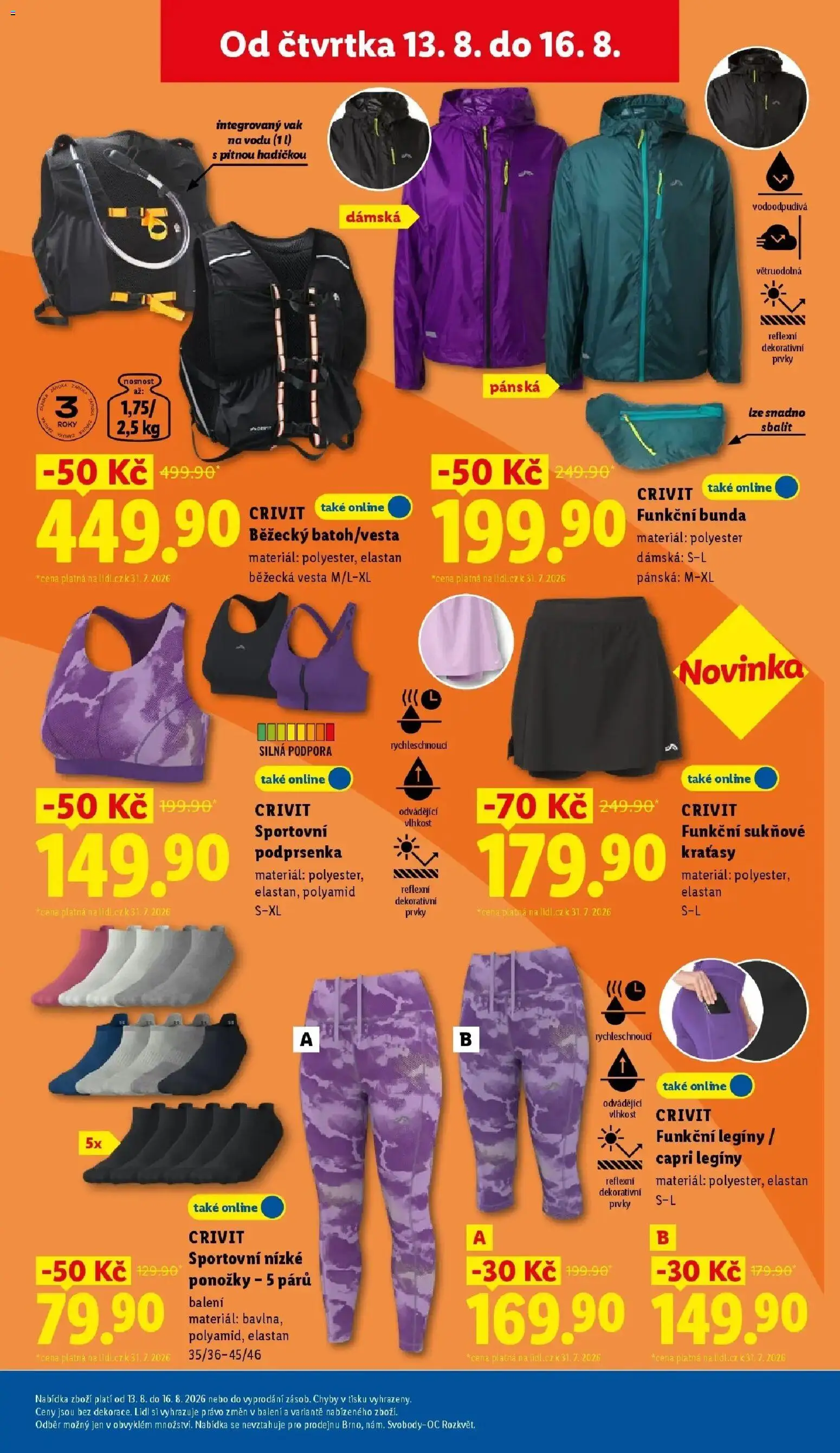 Lidl leták od 10.08.2026 - Nový akční leták | Strana: 11 | Produkty: Bunda, Podprsenka, Legíny, Sportovní podprsenka