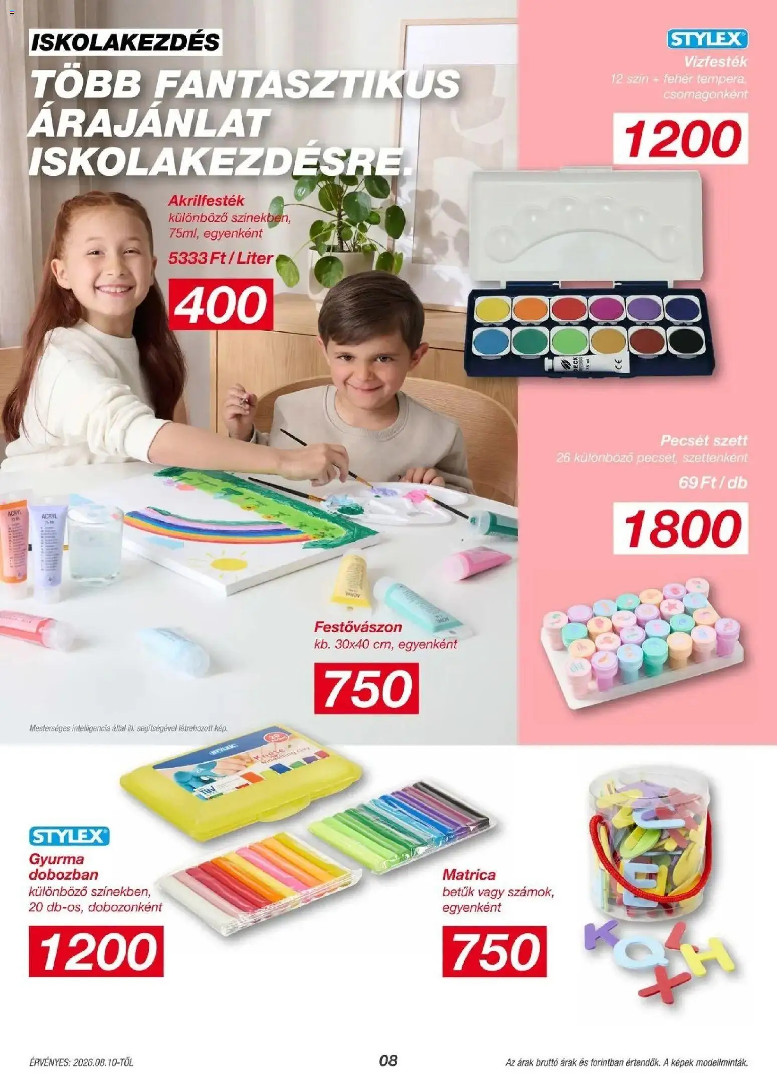 Kik - KiK újság érvényessége 2026.08.16-ig | Oldal: 8 | Termékek: Festővászon, Gyurma, Akrilfesték