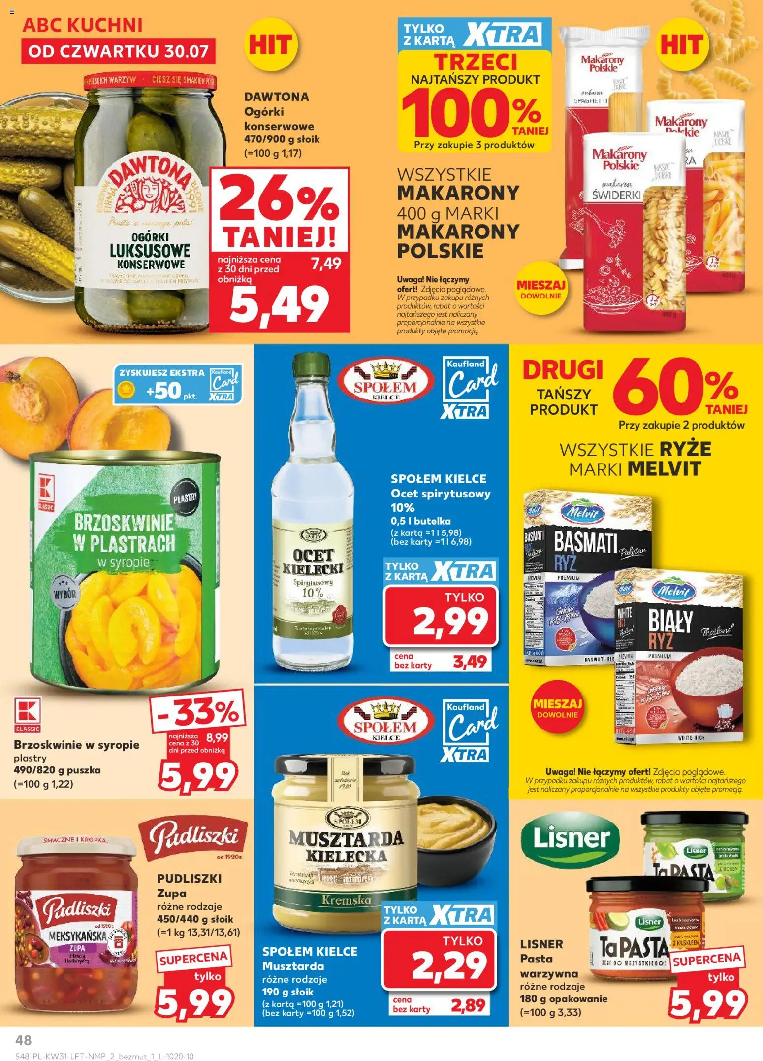 Kaufland gazetka od 30.07.2026 | Strona: 48 | Produkty: Karta, Makaron świderki, Pasta warzywna, Makarony