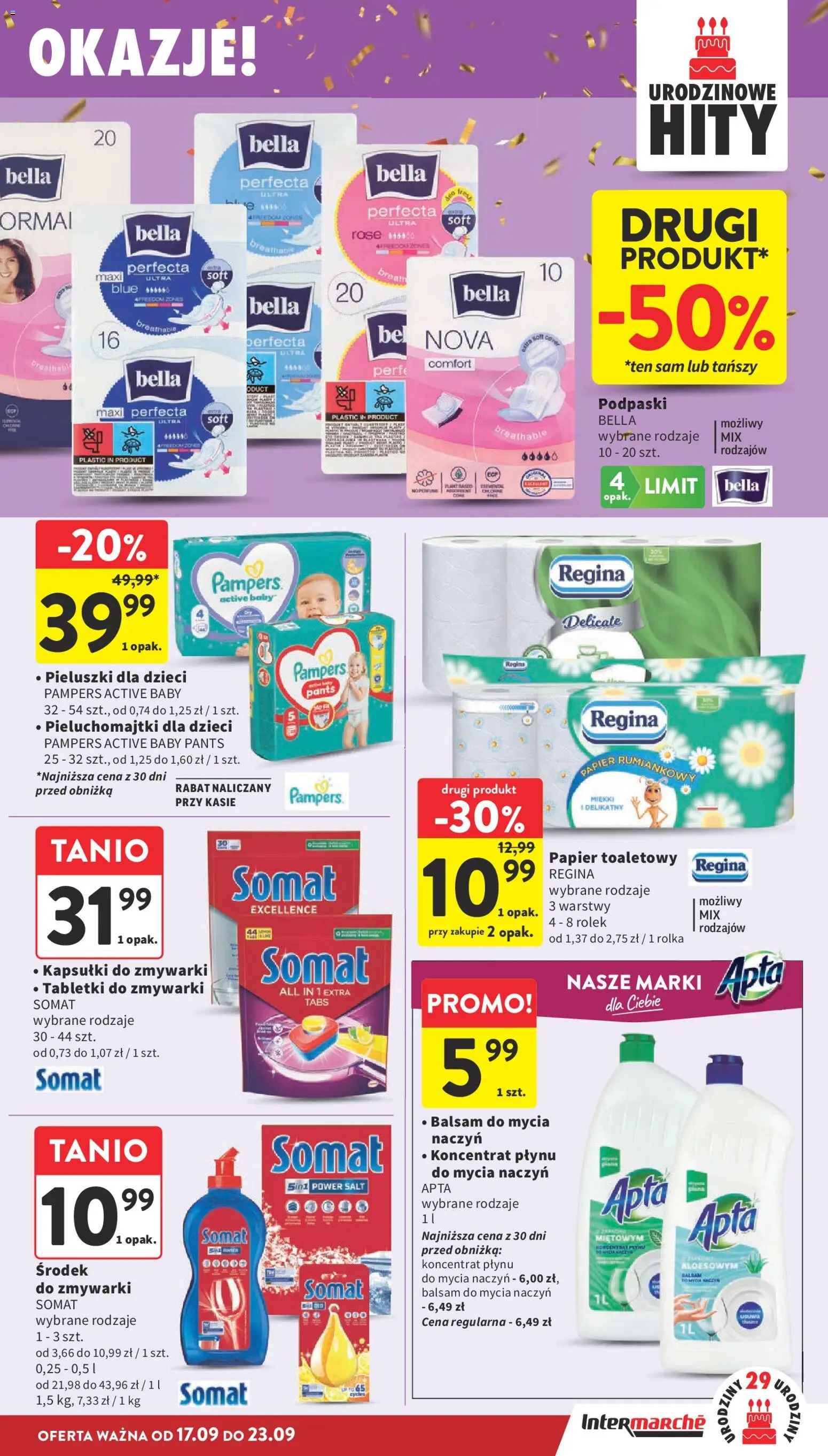 Intermarche gazetka od 17.09.2026 | Strona: 41 | Produkty: Kapsułki, Pampers, Pieluchomajtki, Podpaski