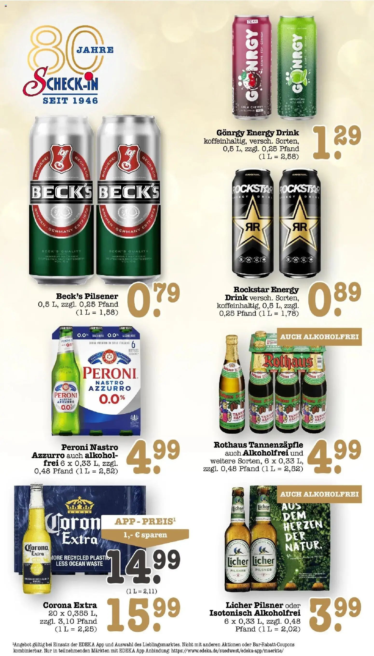 E center Prospekt Frankfurt-Sachsenhausen (ab 14.09.2026) zum Blättern | Seite: 50 | Produkte: Cola, Energy, Rockstar, Alkohol