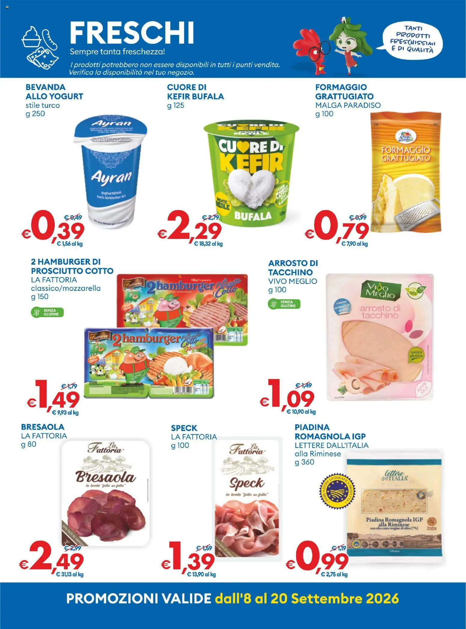 Volantino MD Discount del 08/09/2026 | Pagina: 22 | Prodotti: Arrosto, Kefir, Olio extra vergine, Basso