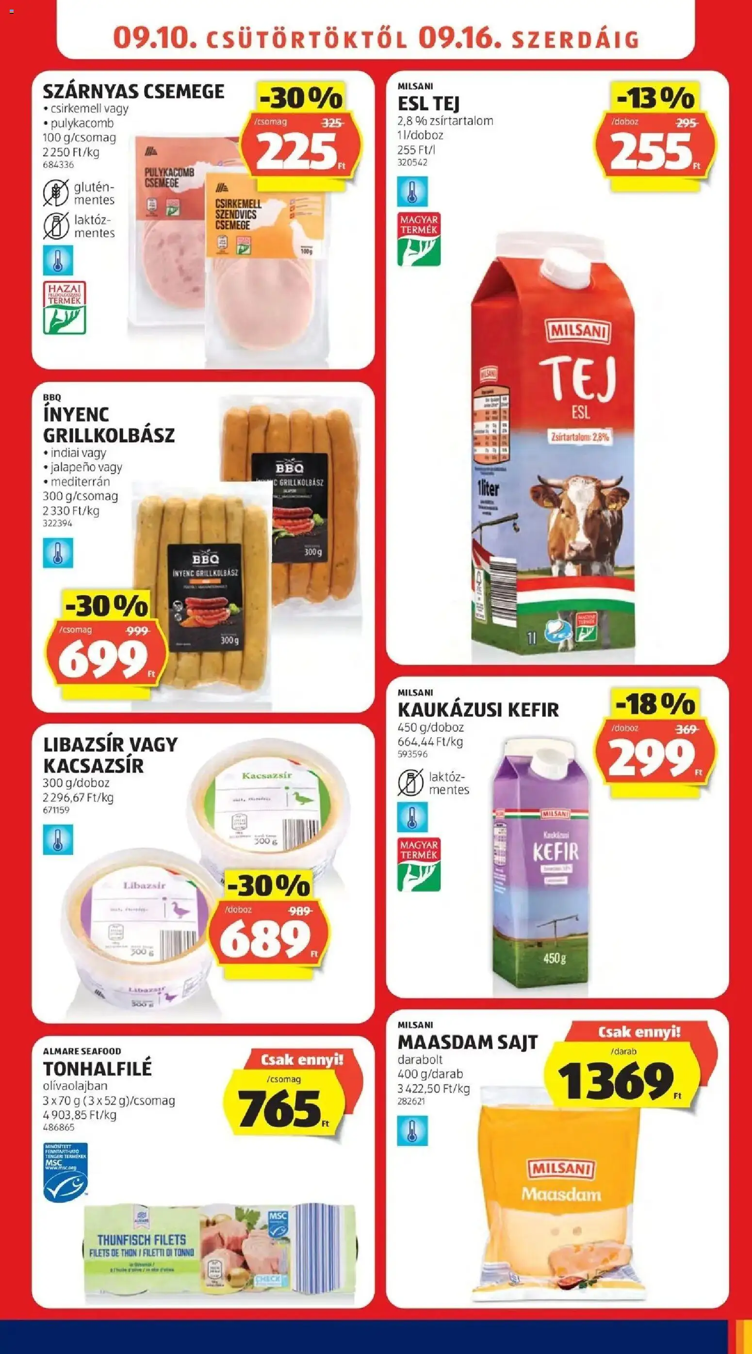 Aldi akciós ujság - amely érvényes a következő dátumtól: 2026.09.05. | Oldal: 7 | Termékek: Milsani, Tej, Csemege, Pulykacomb
