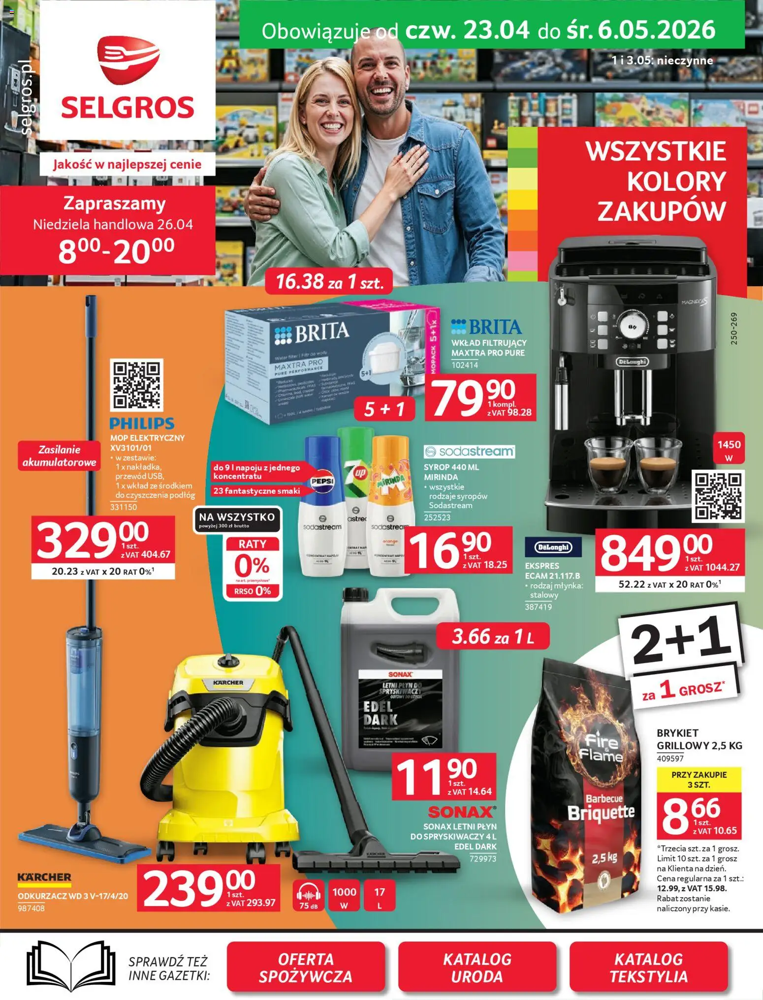 Selgros cash&carry gazetka - Oferta przemysłowa od 23.04.2026 | Strona: 1 | Produkty: Syrop, Filtr do wody, Tekstylia, Sodastream