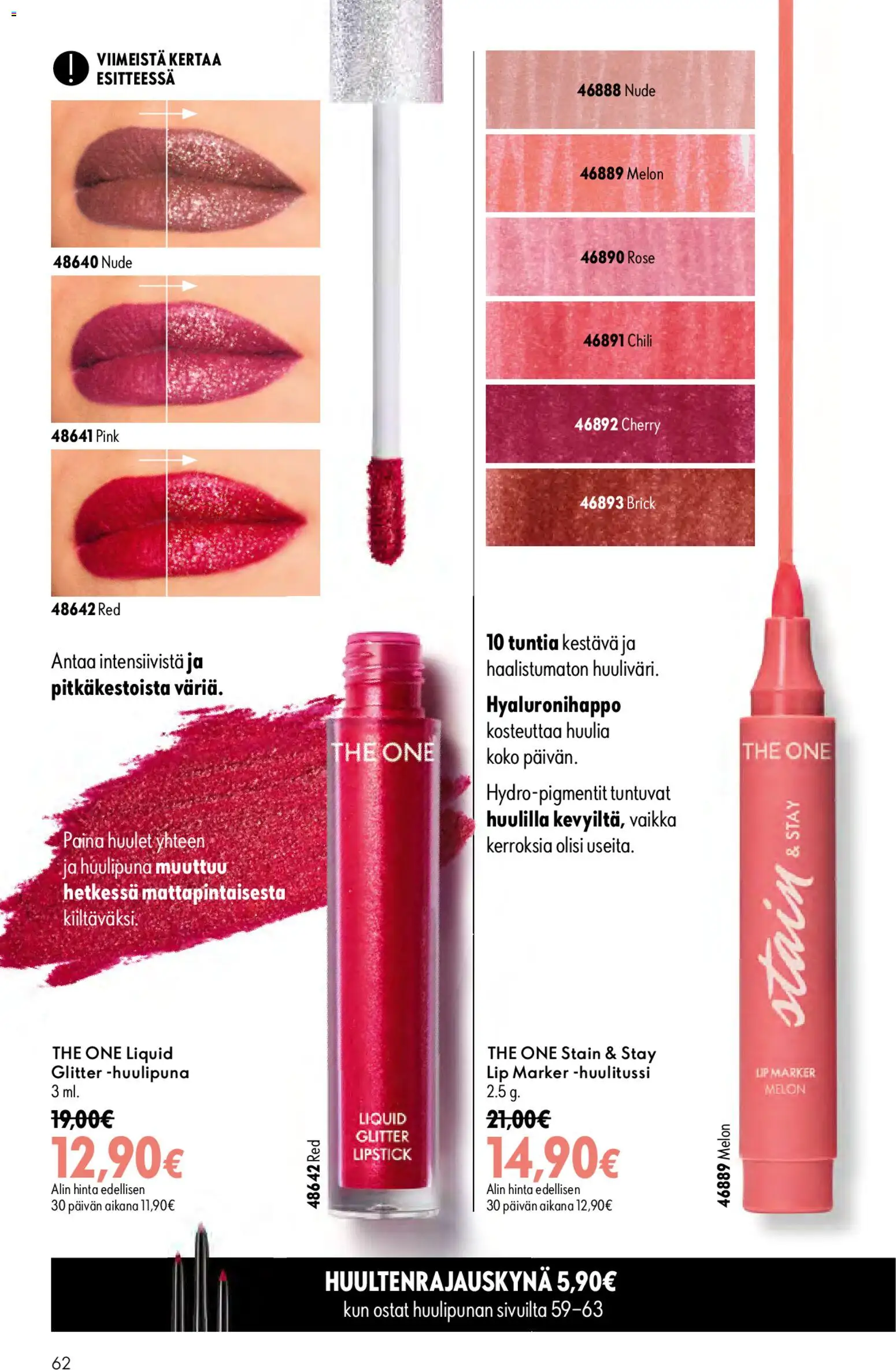 Oriflame tarjoukset – voimassa 26/08/2026 alkaen | Sivu: 62 | Tuotteet: Huulipuna, Chili