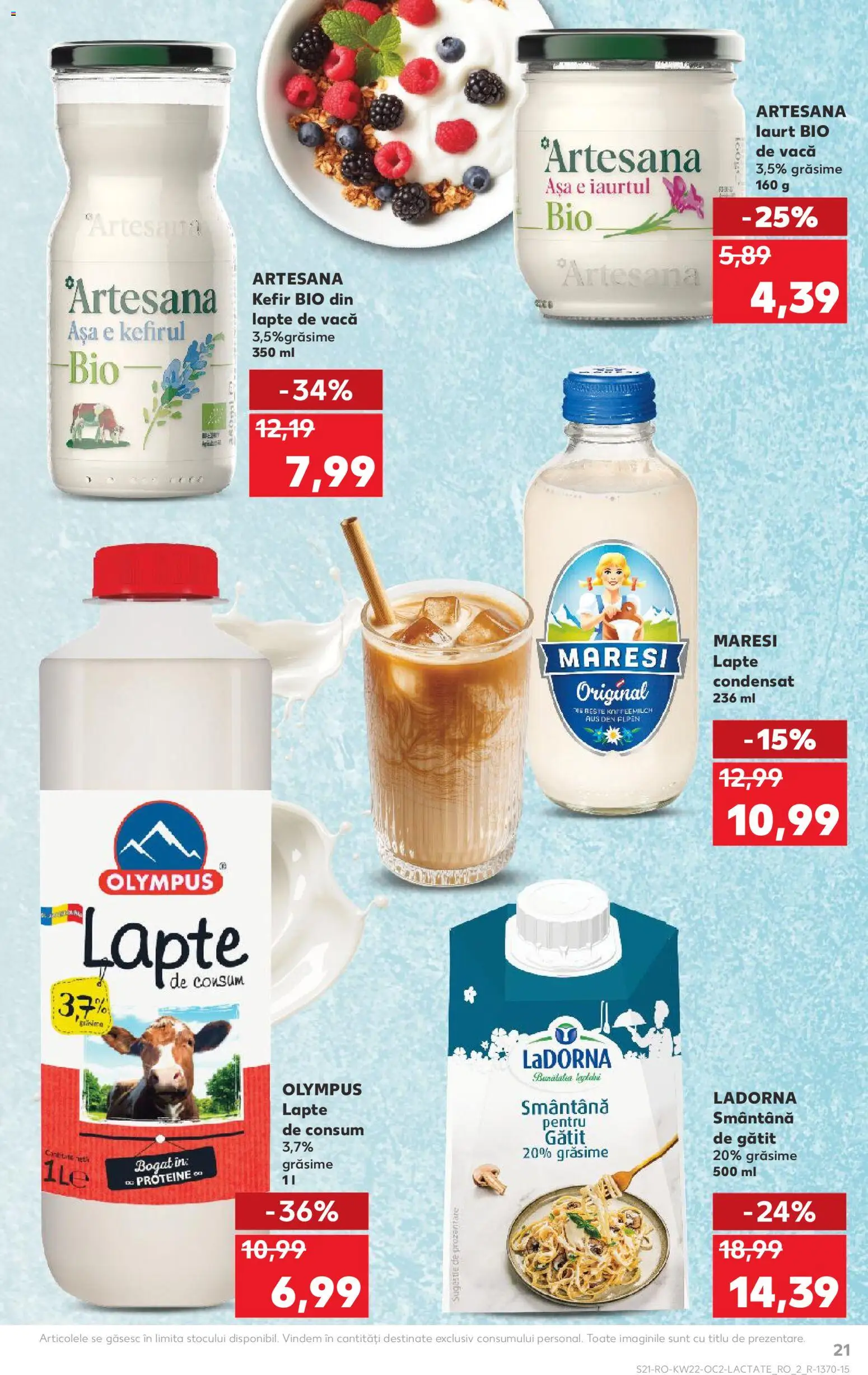 Noul catalog Kaufland – valabil de la 27.05.2026 | Pagină: 21 | Produse: Masaüstü kılıfı, Iaurt, Kefir, Smântână