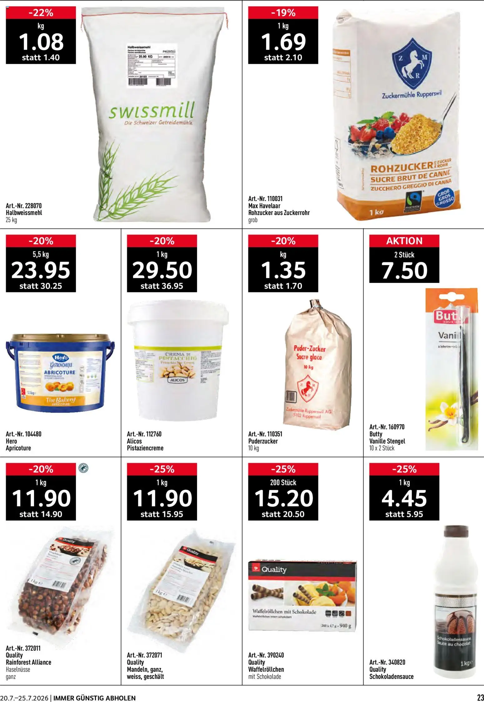 Prodega aktionen – gültig ab 20.07.2026 | Seite: 23 | Produkte: Vanille, Puderzucker, Glace, Schokolade