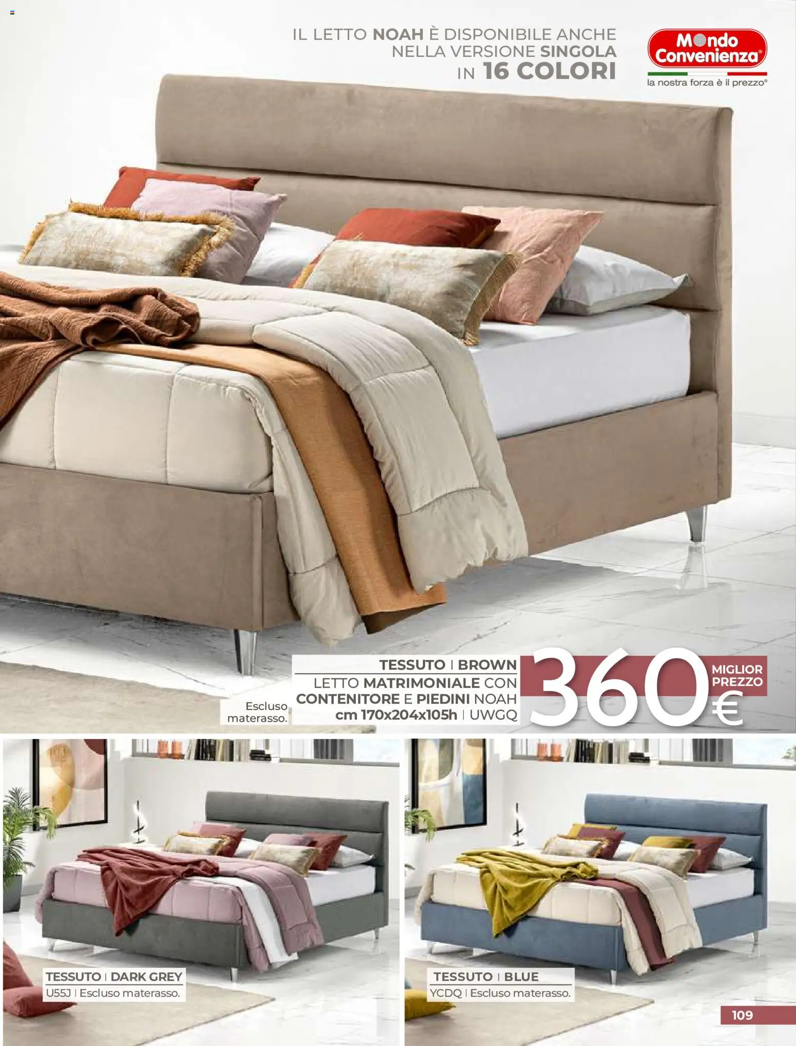 Volantino Mondo Convenienza del 01/09/2026 | Pagina: 111 | Prodotti: Letto matrimoniale, Contenitore, Letto