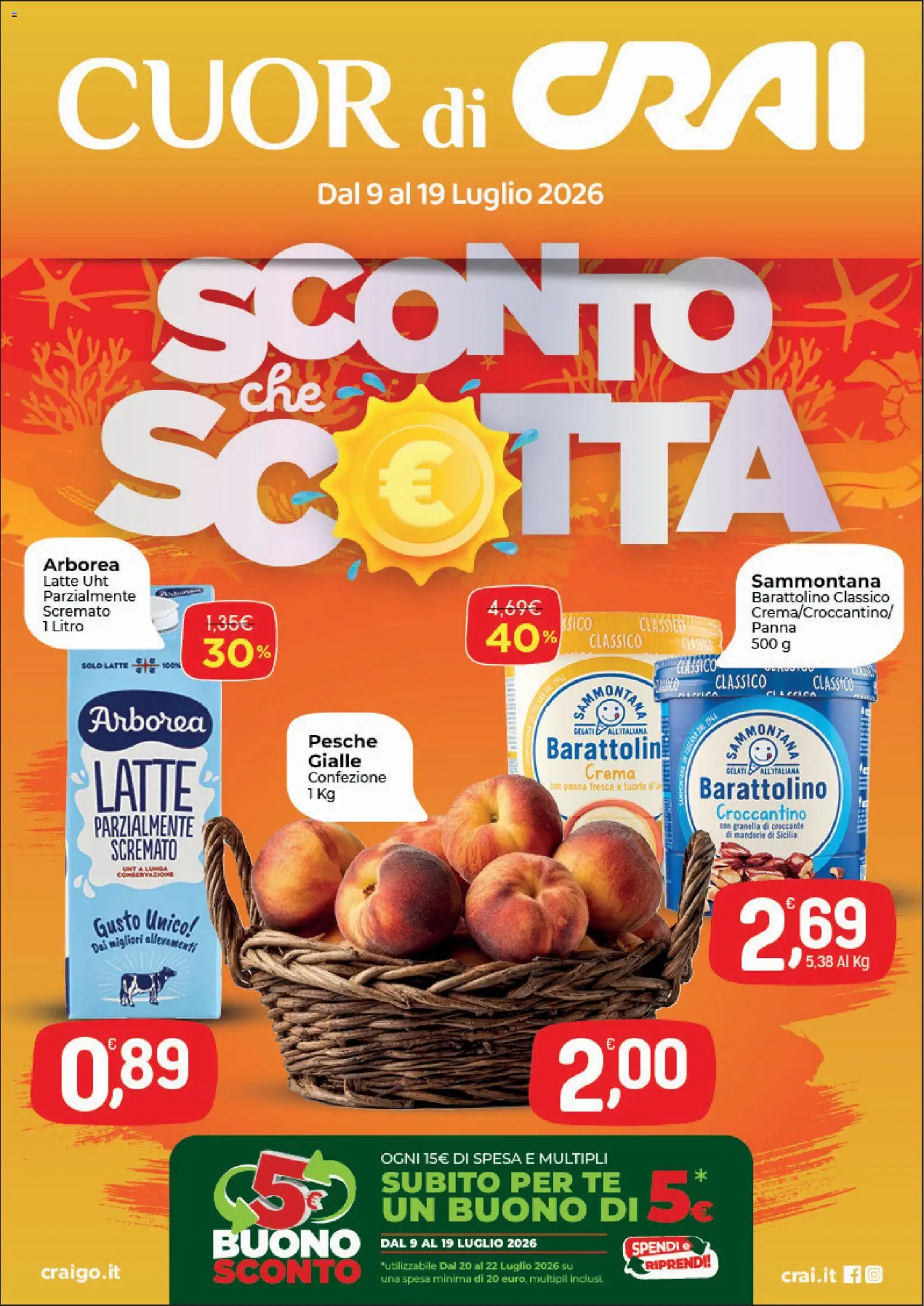 Volantino CRAI del 09/07/2026 | Pagina: 1 | Prodotti: Tè, Panna, Latte, Mandorle