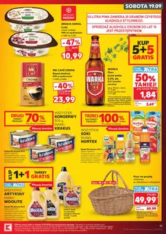 Pogląd oferty "WARKA Piwo, jasne pełne 5,2% alk. 0,5 l butelka zwrotna" - ważna od 17.09.2026 | Strona: 15