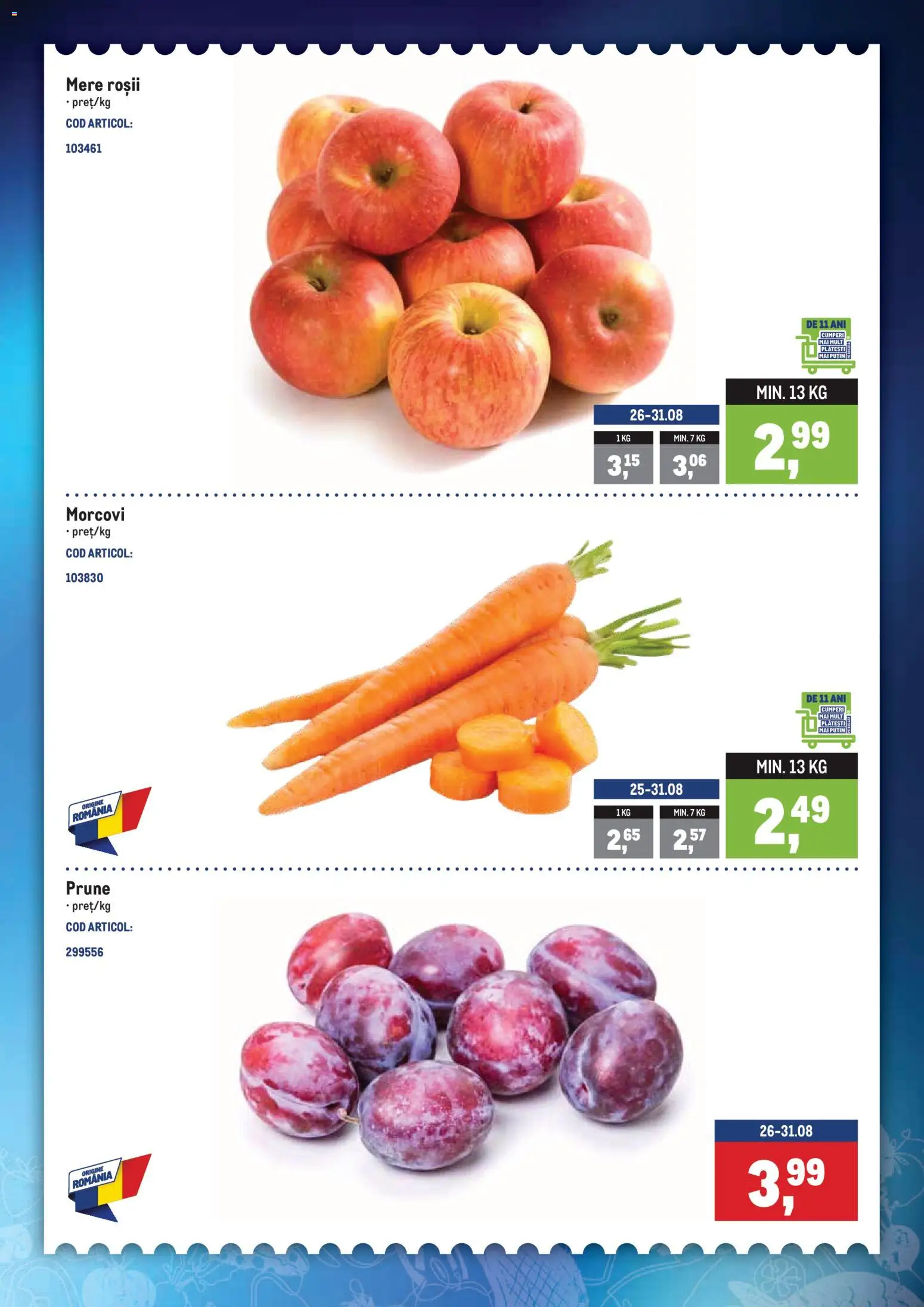Noul catalog Metro – valabil de la 24.08.2026 | Pagină: 2 | Produse: Mere, Roșii, Prune, Morcovi