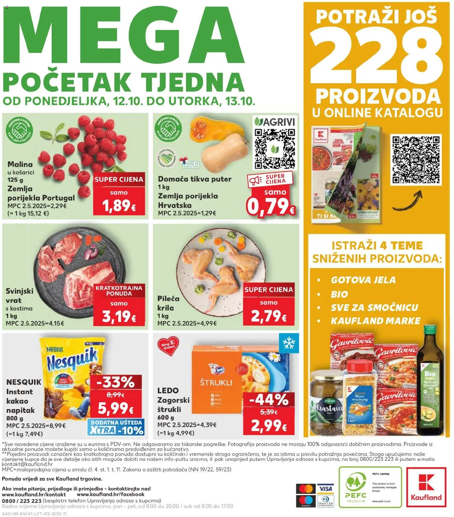 Kaufland katalog | vrijedi od 07.10.2026 | Stranica: 40 | Proizvodi: Pileća krila, Ledo, Gotova jela, Telefon