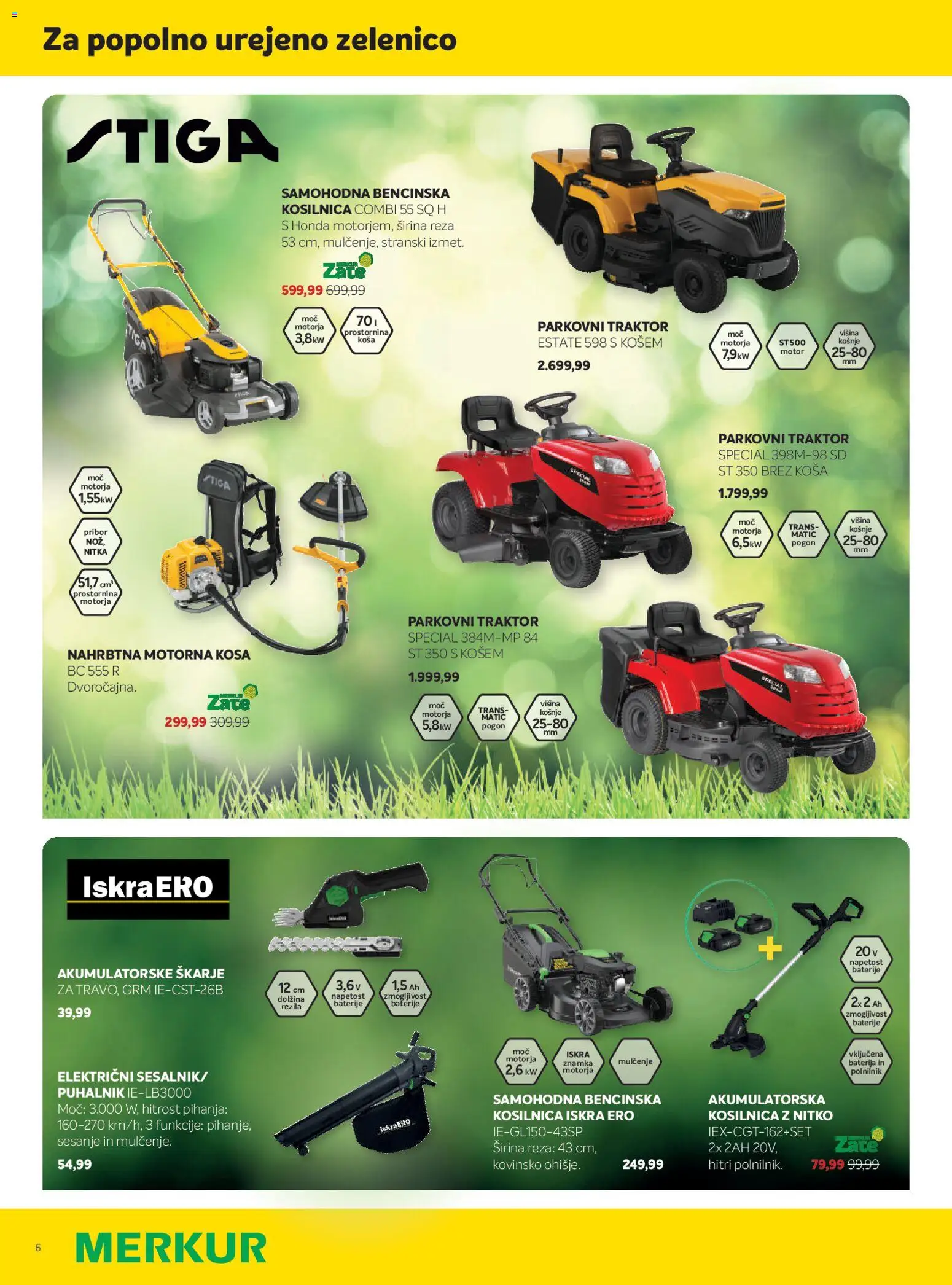 Novi Merkur katalog ponudbe – veljaven od 01.04.2026 | Stran: 6 | Izdelki: Baterija, Pribor, Kosilnica, Baterije