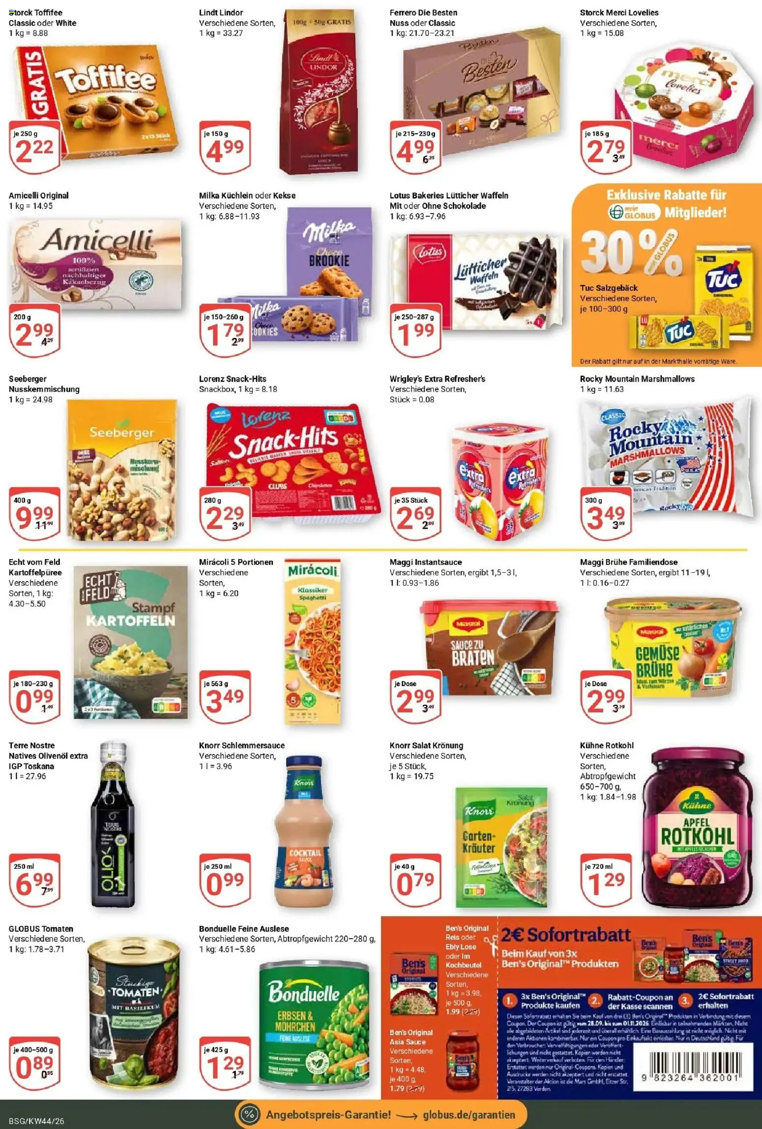 Globus Prospekt Braunschweig – gültig ab 26.10.2026 | Seite: 18 | Produkte: Maggi, Rotkohl, Spaghetti, Tomaten