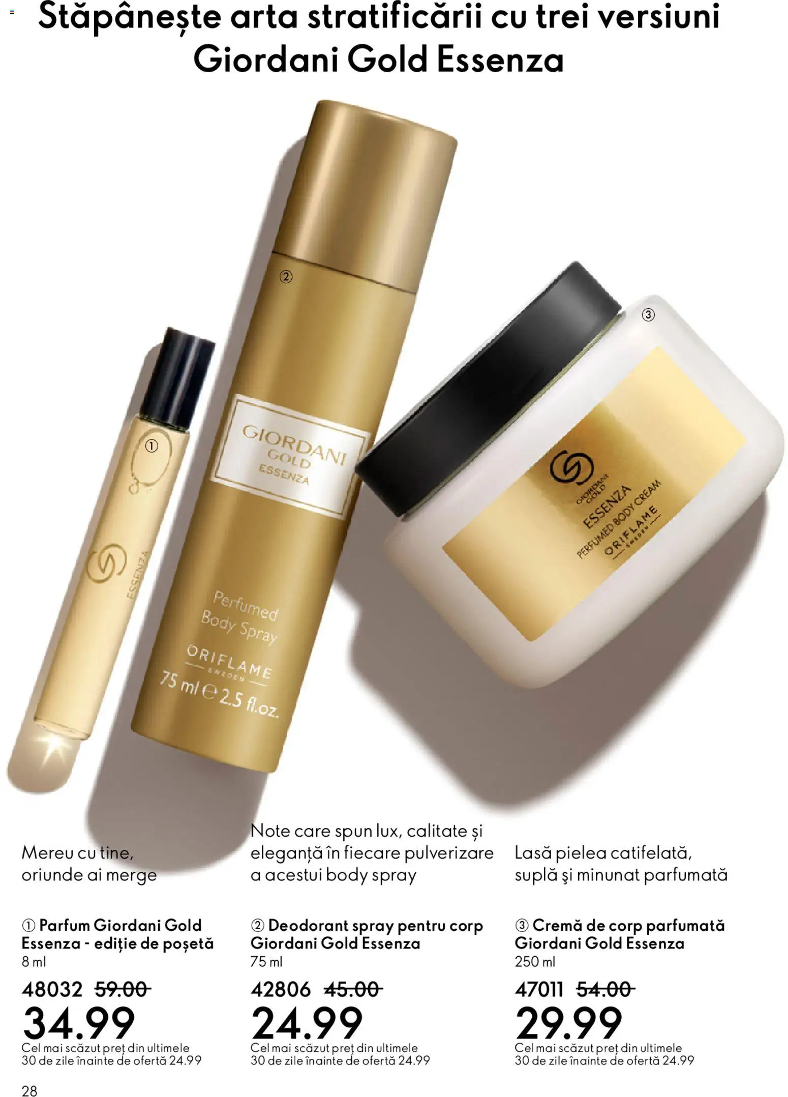 Noul catalog Oriflame – valabil de la 27.05.2026 | Pagină: 28 | Produse: Body, Parfum, Cremă, Cremă de corp