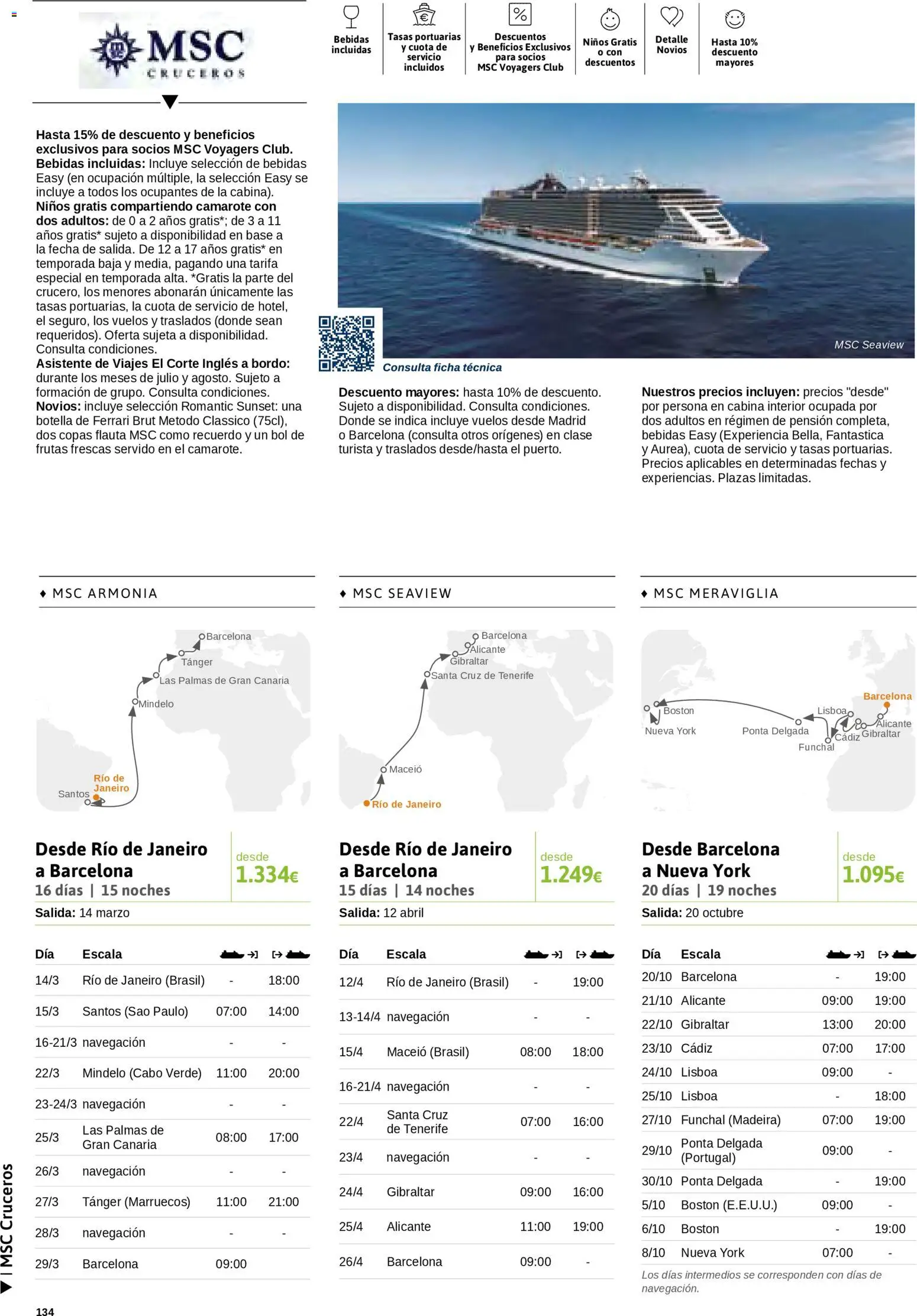 Viajes El Corte Inglés Cruceros marítimos │ válido desde el 01/01/2026 | Página: 135 | Productos: Bebidas, Navegación