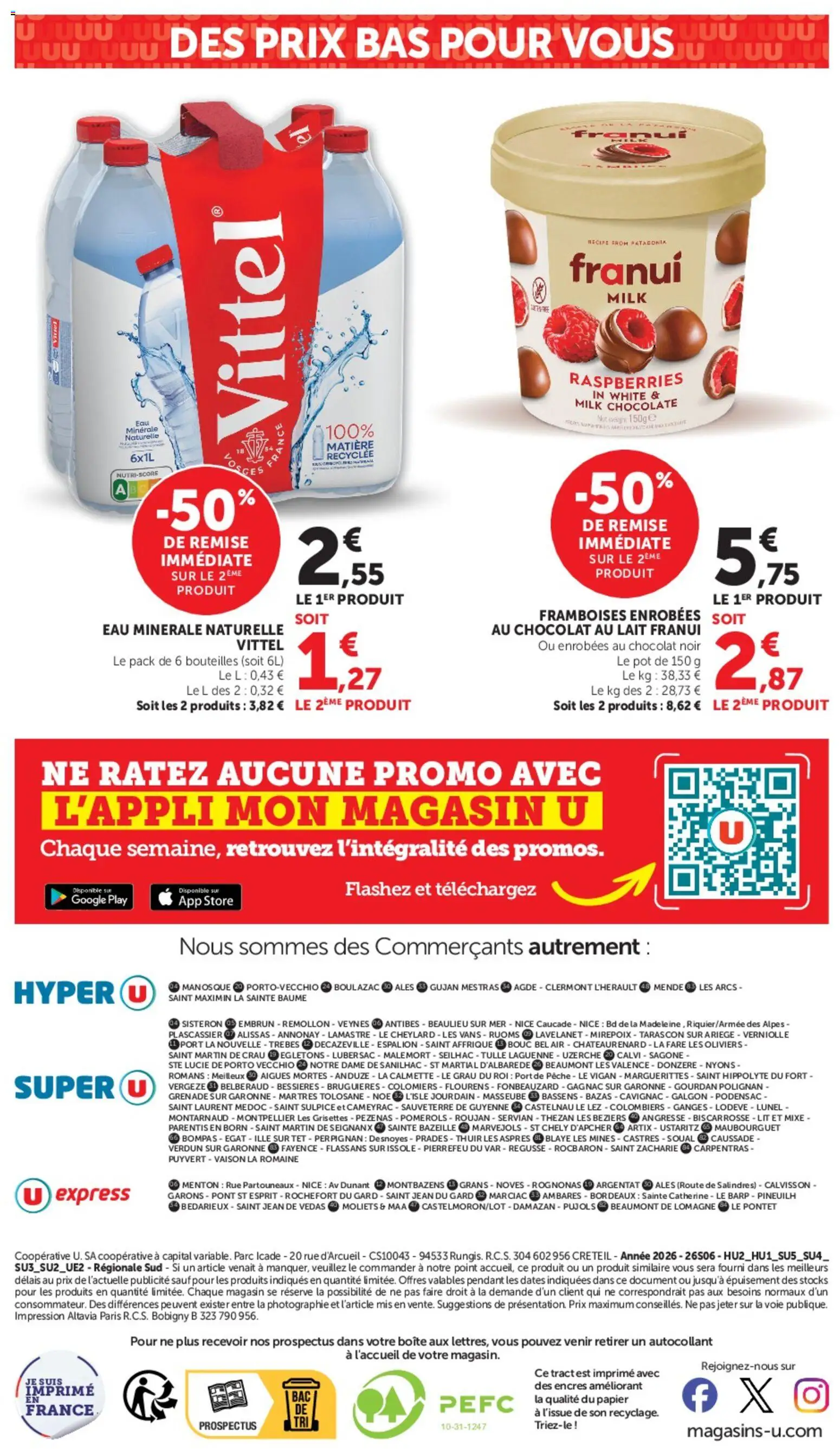 {H1} | Page: 16 | Produits: Eau minérale, Arcs, Pêche, Store