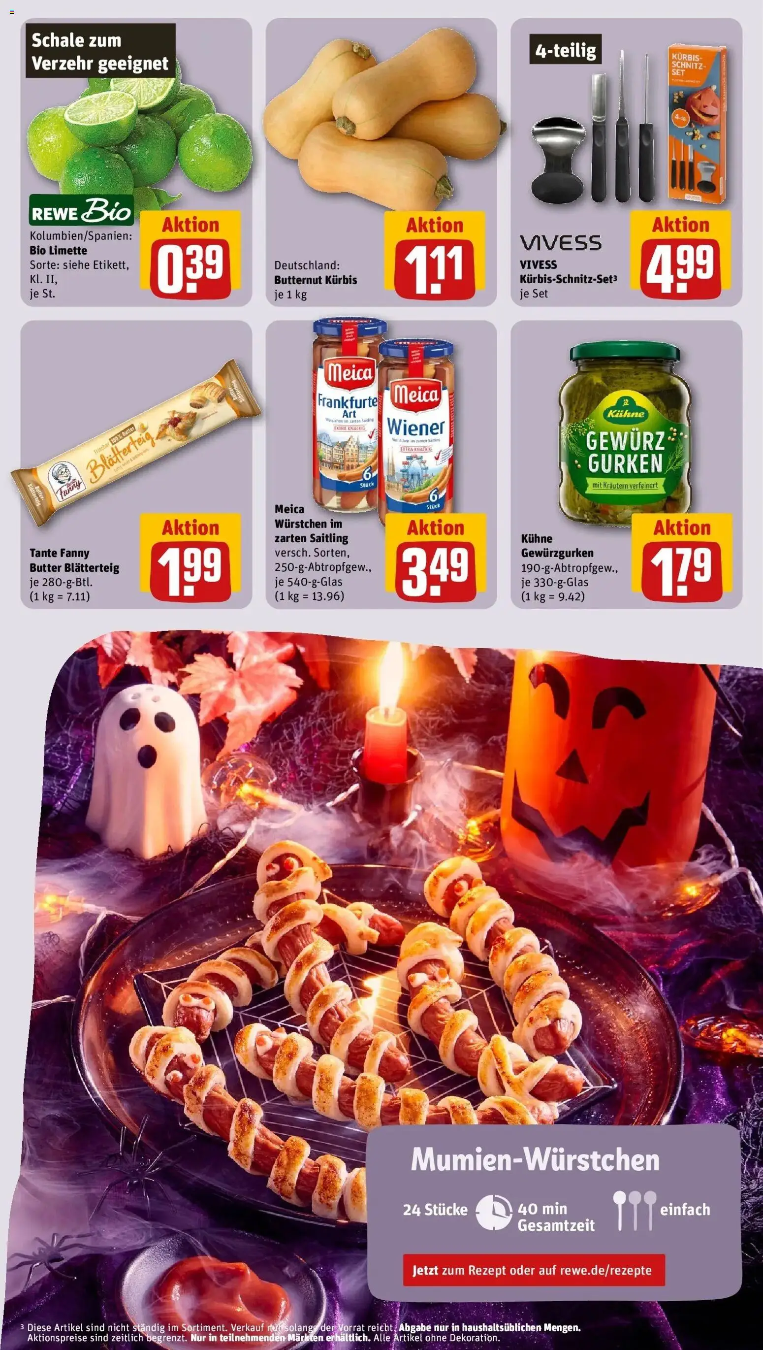 REWE Prospekt ab 26.10.2026 zum Blättern » Angebote | Seite: 5 | Produkte: Butter, Limette, Kürbis, Gurken
