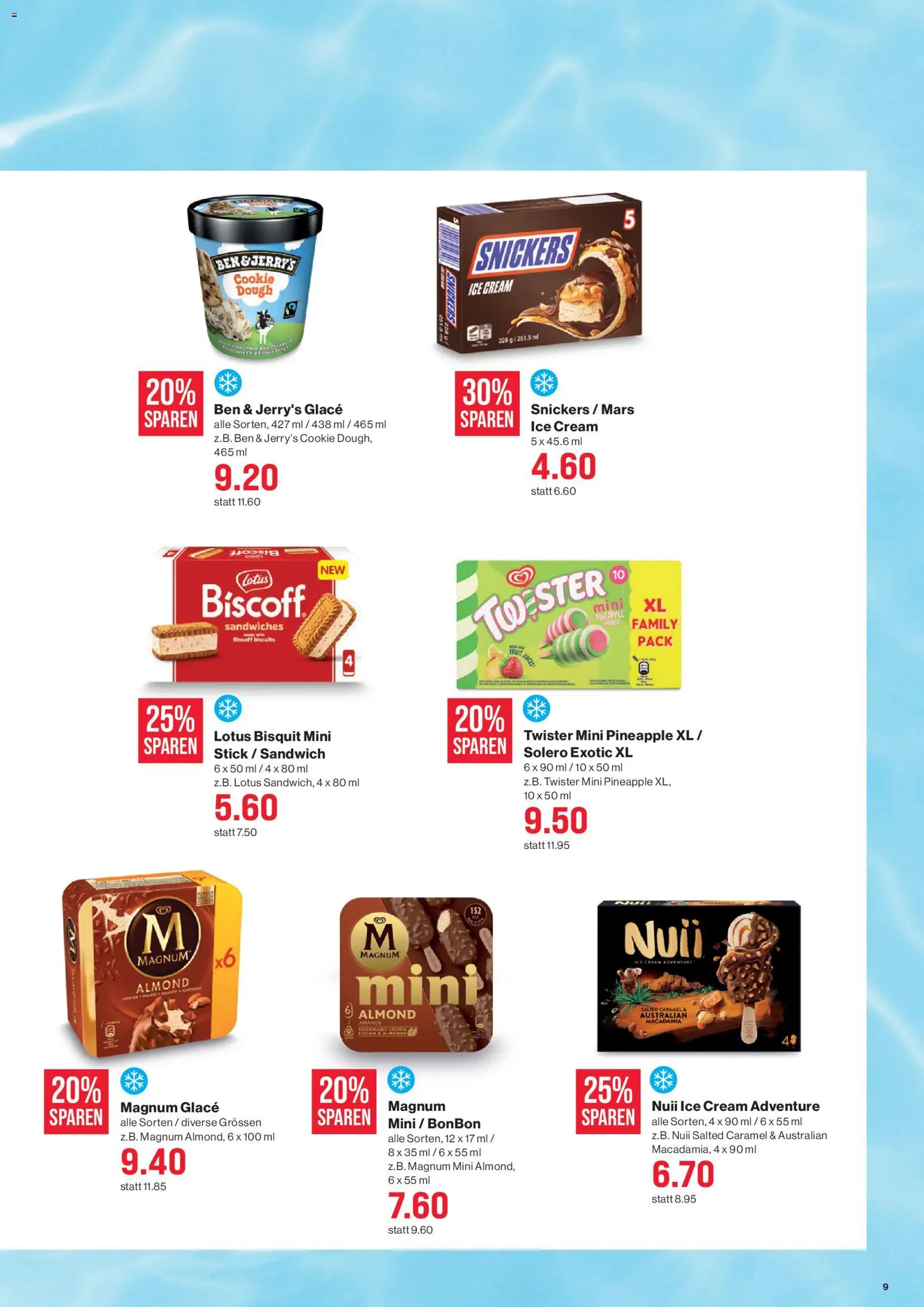 SPAR aktionen – gültig ab 06.08.2026 | Seite: 9 | Produkte: Magnum, Glace, Snickers, Mars