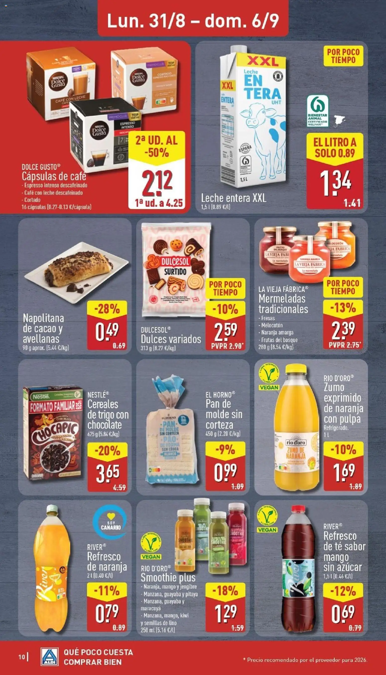Aldi folleto Canarias │ válido desde el 31/08/2026 | Página: 10 | Productos: Fresas, Cereales, Mango, Azúcar
